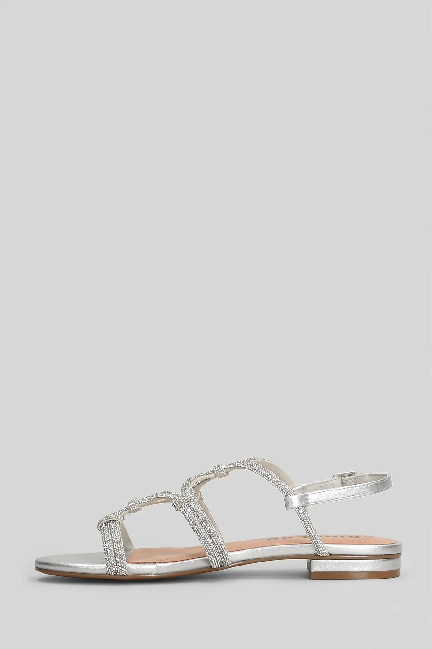 Quail Flat sandal-slipper in silver leather - Image 3