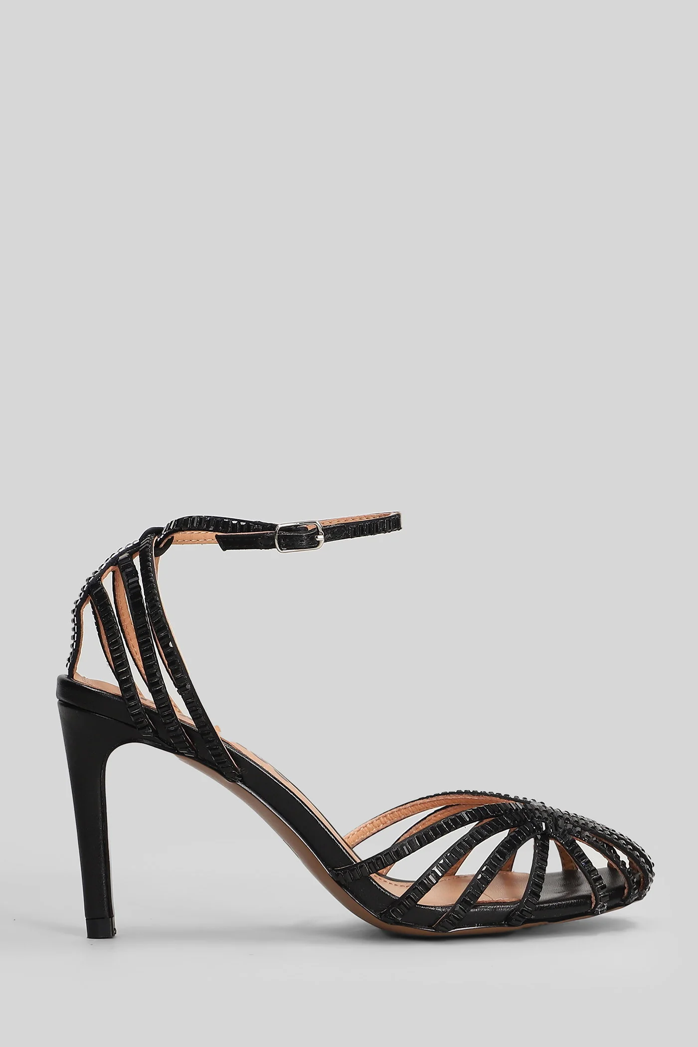 Serabi 90 Sandals in black leather
