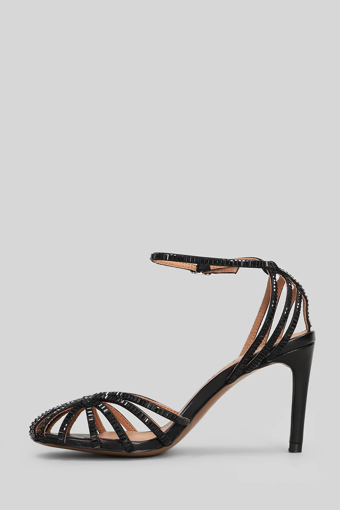 Serabi 90 Sandals in black leather - Image 3