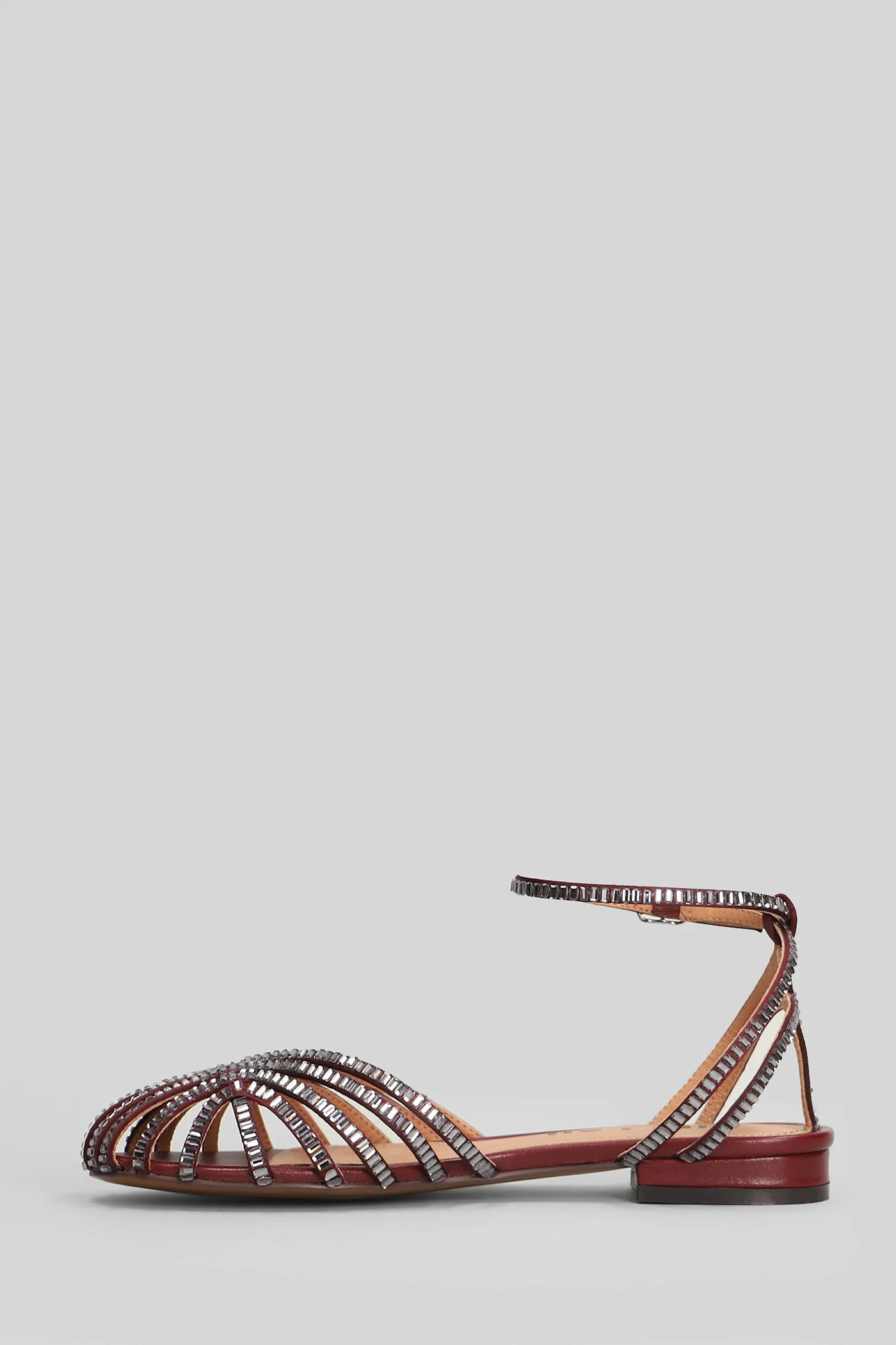 Serabi Flat Flat sandal-slipper in bordeaux leather - Image 3