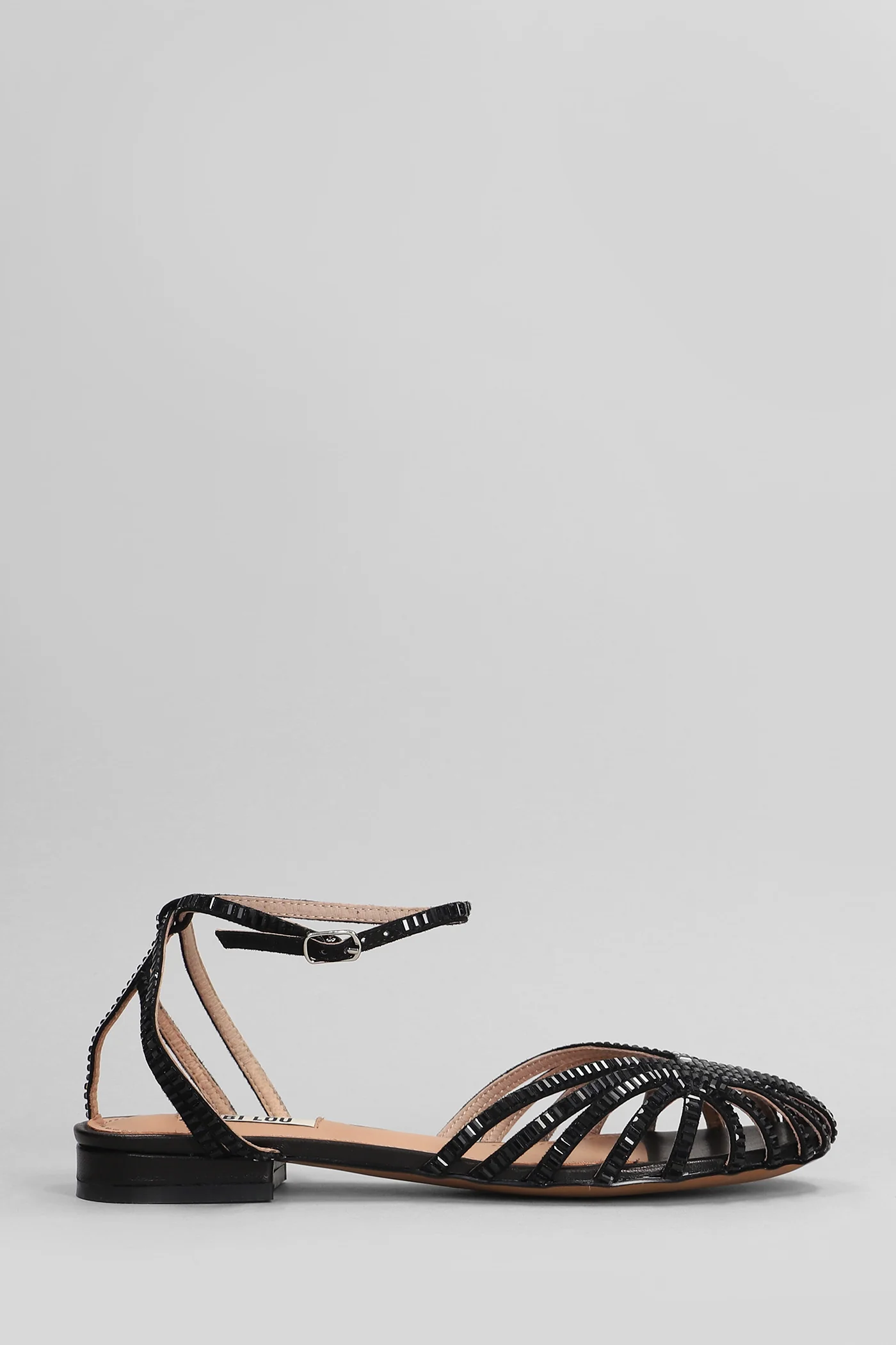 Serabi Flats in black leather