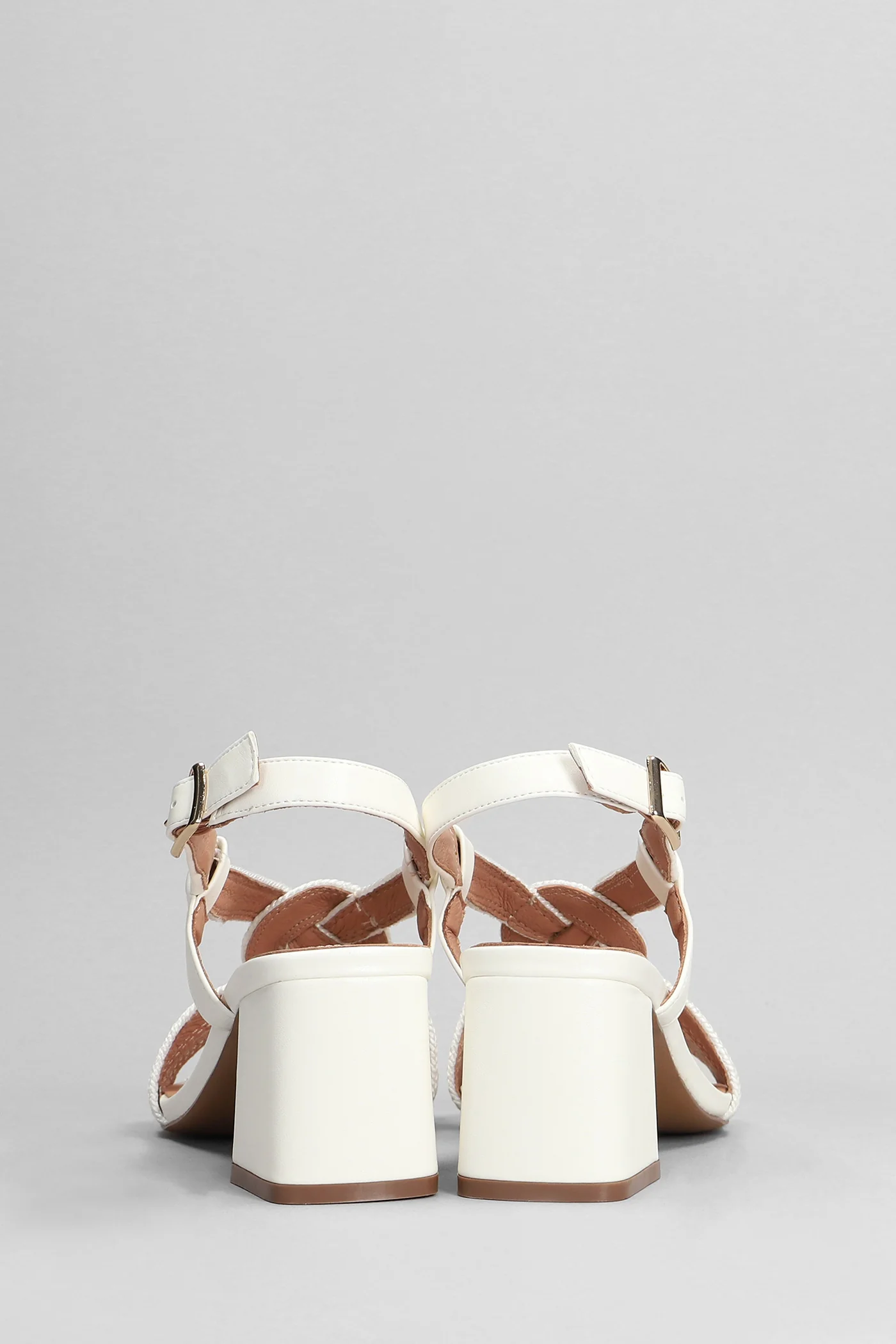 Setsuko Sandals in beige leather - Image 4