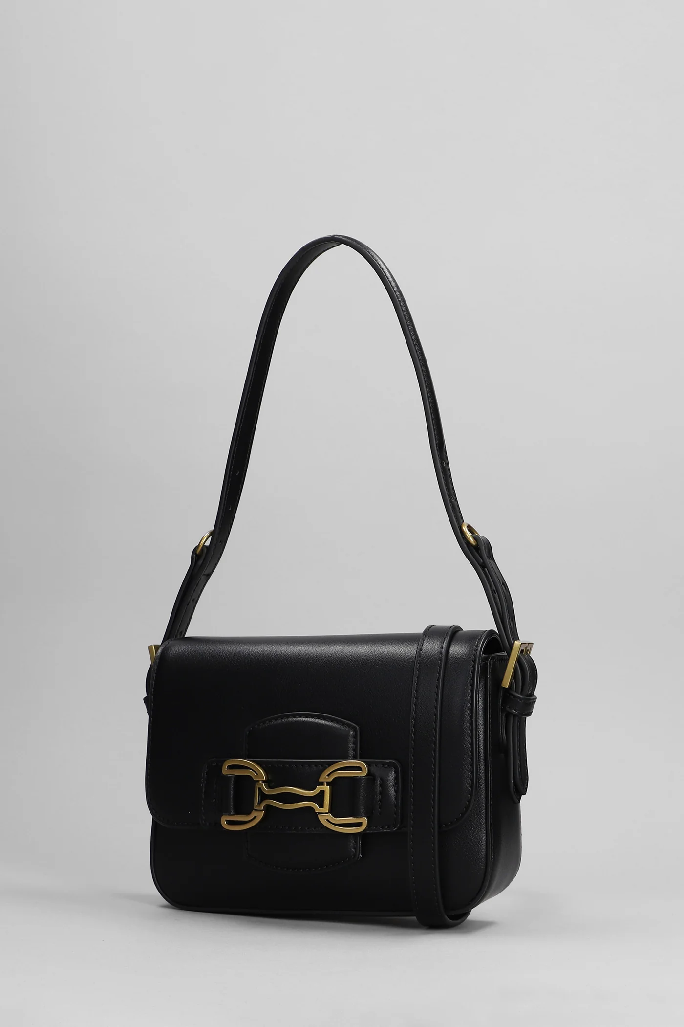 Shoulder bag in black leather - Image 2