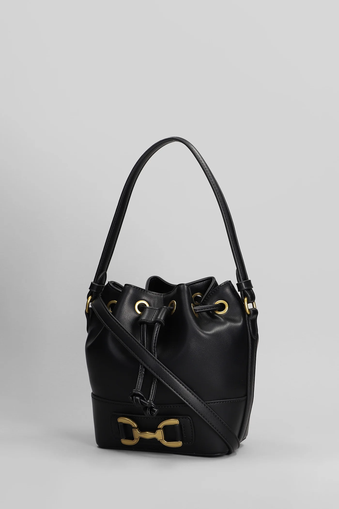 Shoulder bag in black leather - Image 2