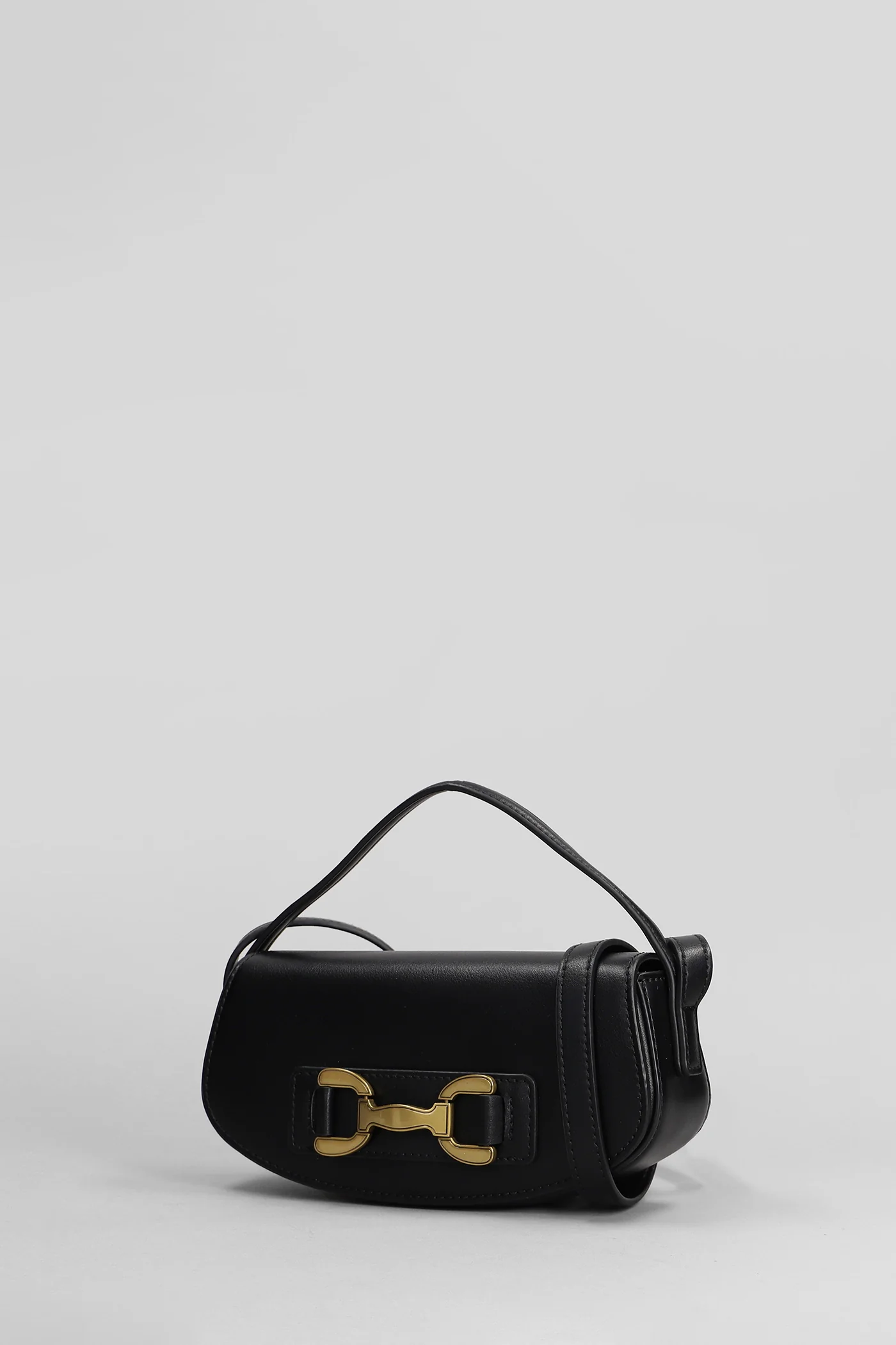 Shoulder bag in black leather - Image 2
