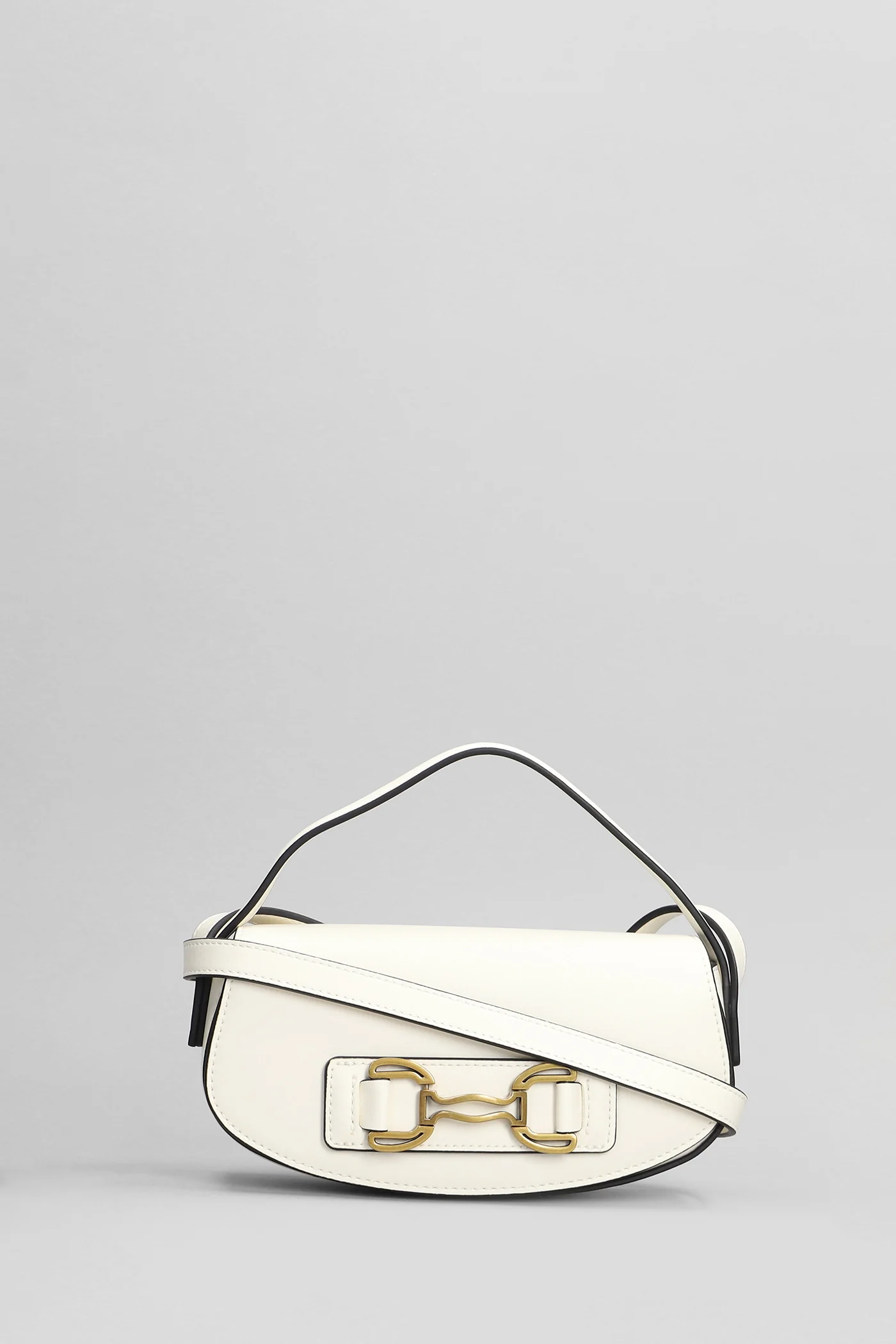 Shoulder bag in white leather