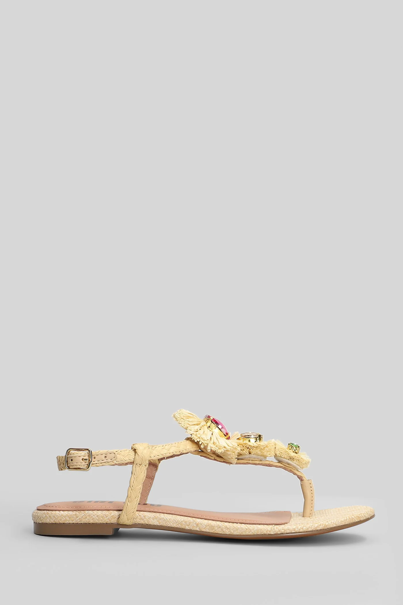 Vavin Flat sandal-slipper in beige raffia