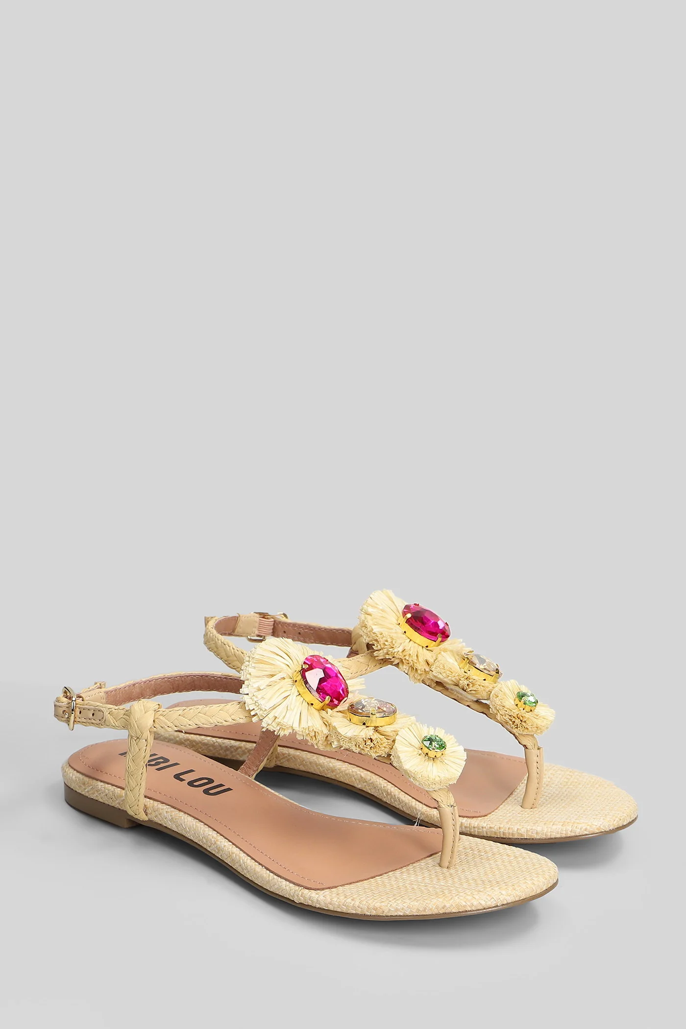 Vavin Flat sandal-slipper in beige raffia - Image 2
