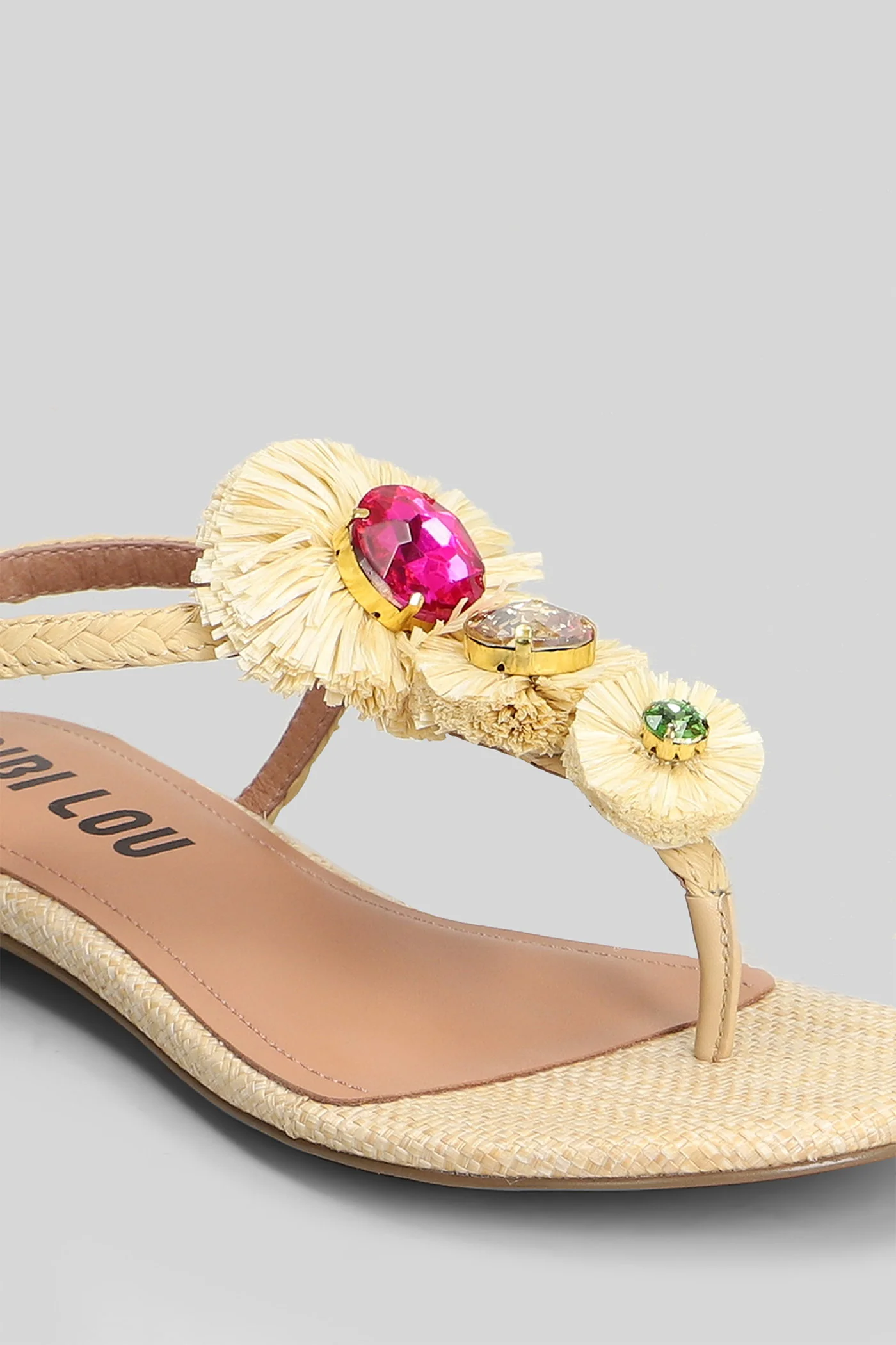 Vavin Flat sandal-slipper in beige raffia - Image 5
