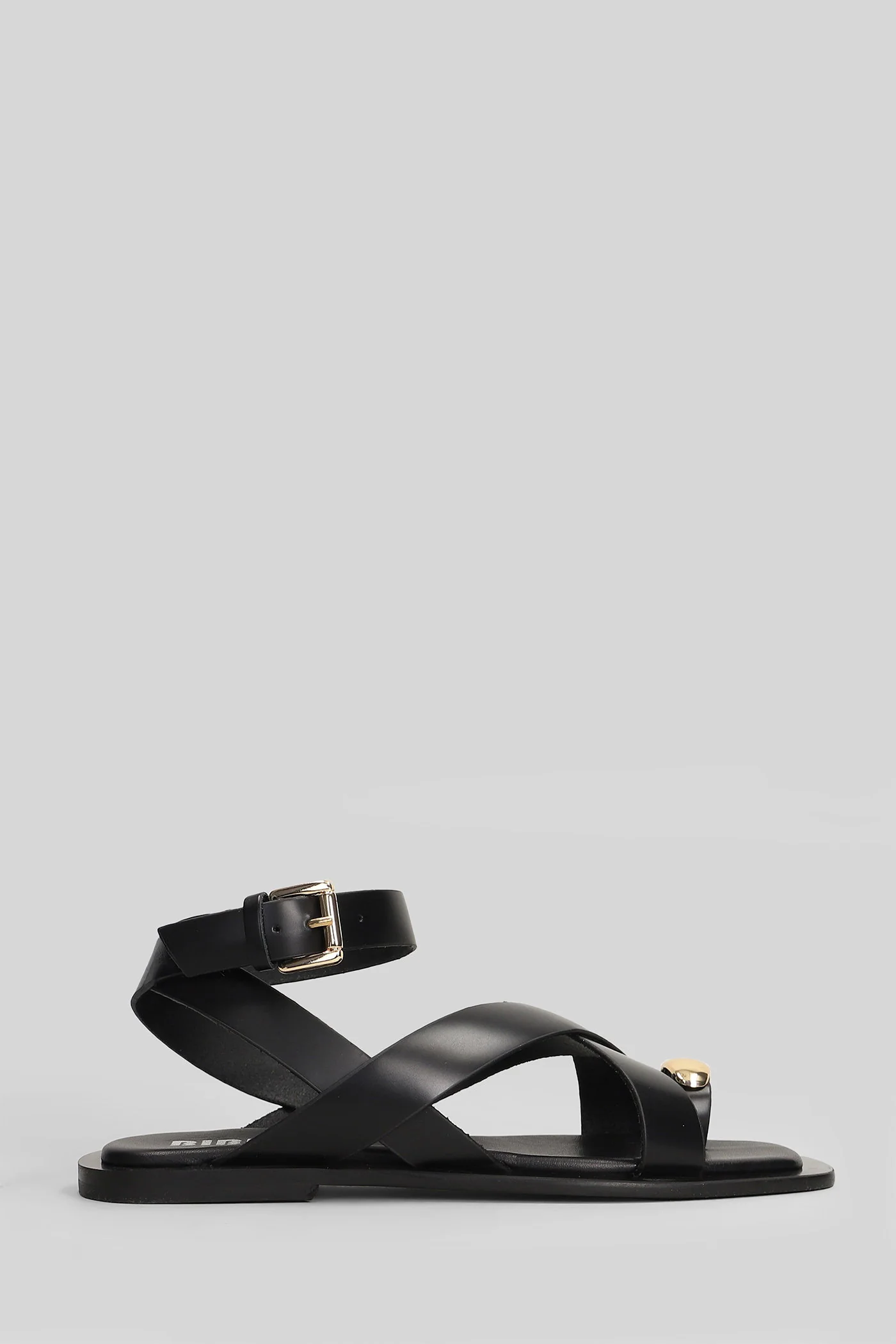 Vaz Flat sandal-slipper in black leather
