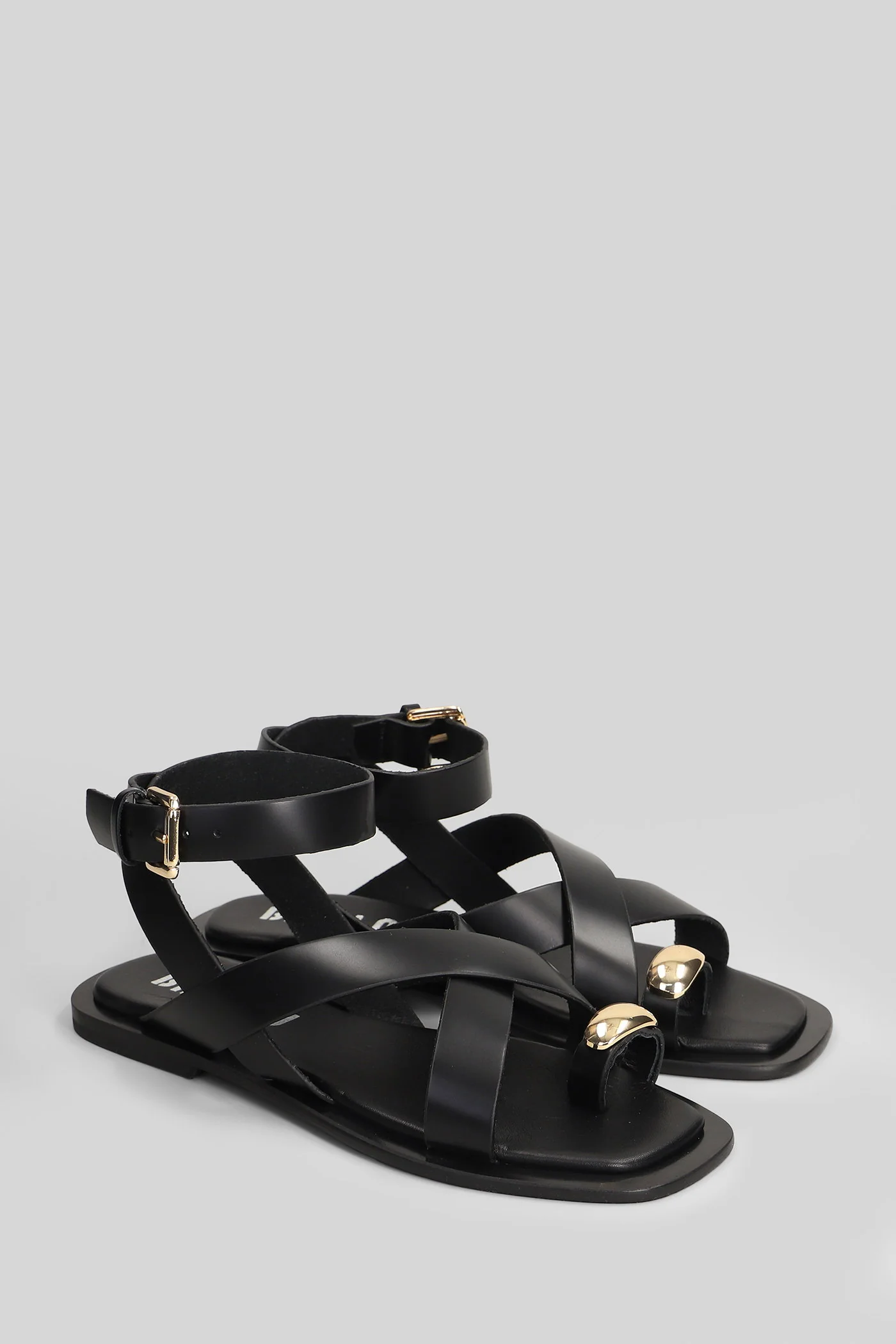 Vaz Flat sandal-slipper in black leather - Image 2