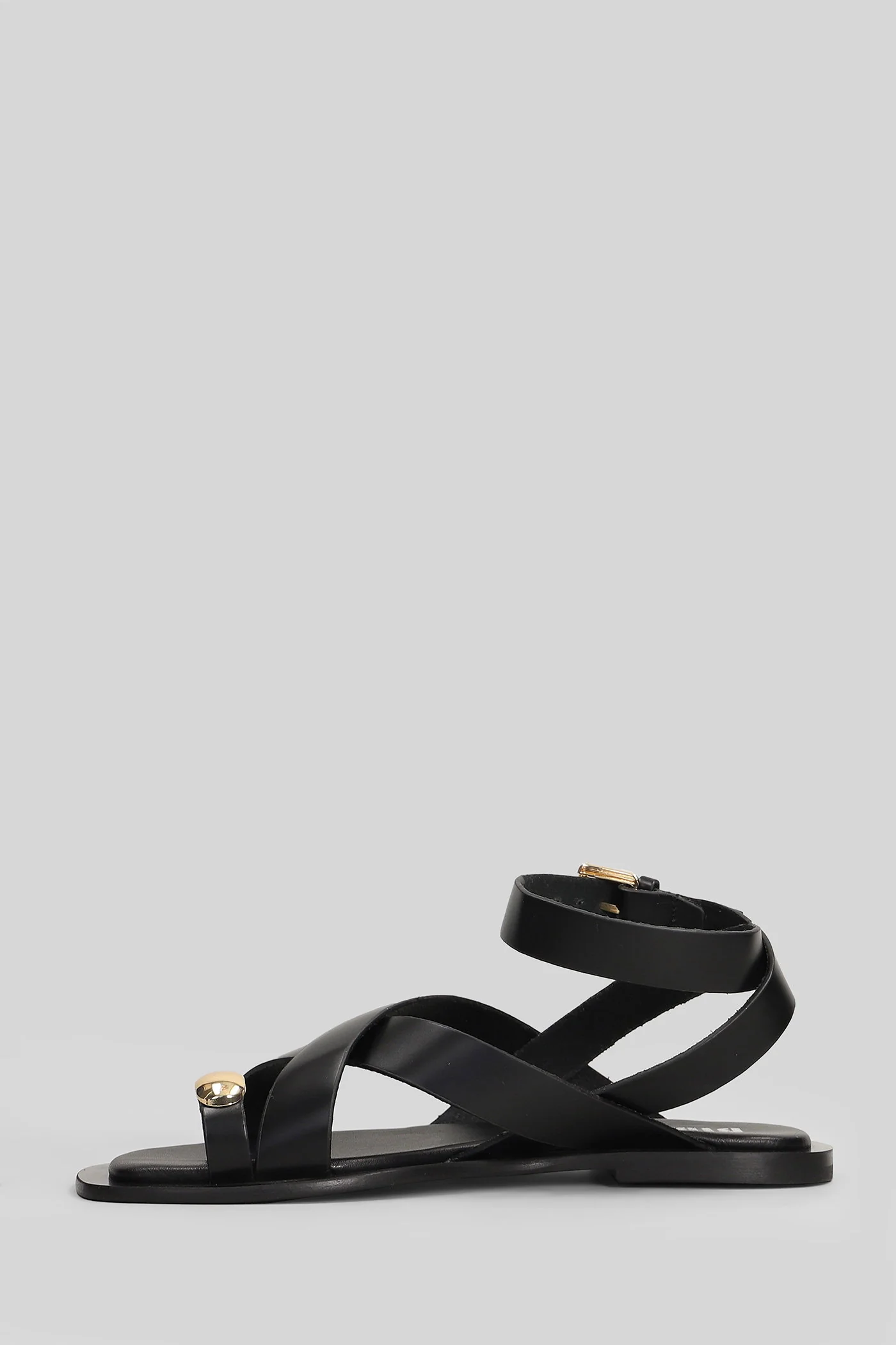 Vaz Flat sandal-slipper in black leather - Image 3
