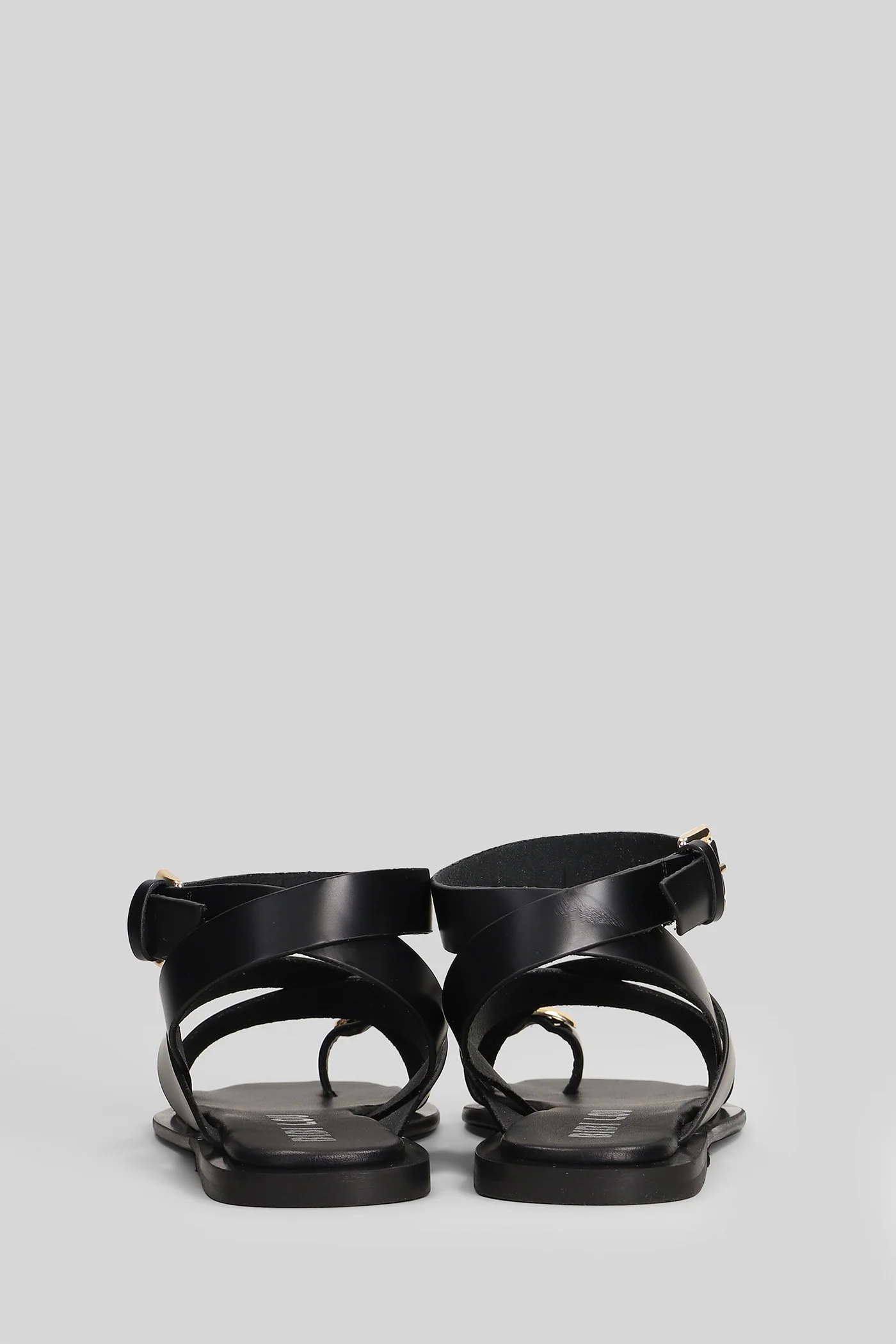 Vaz Flat sandal-slipper in black leather - Image 4