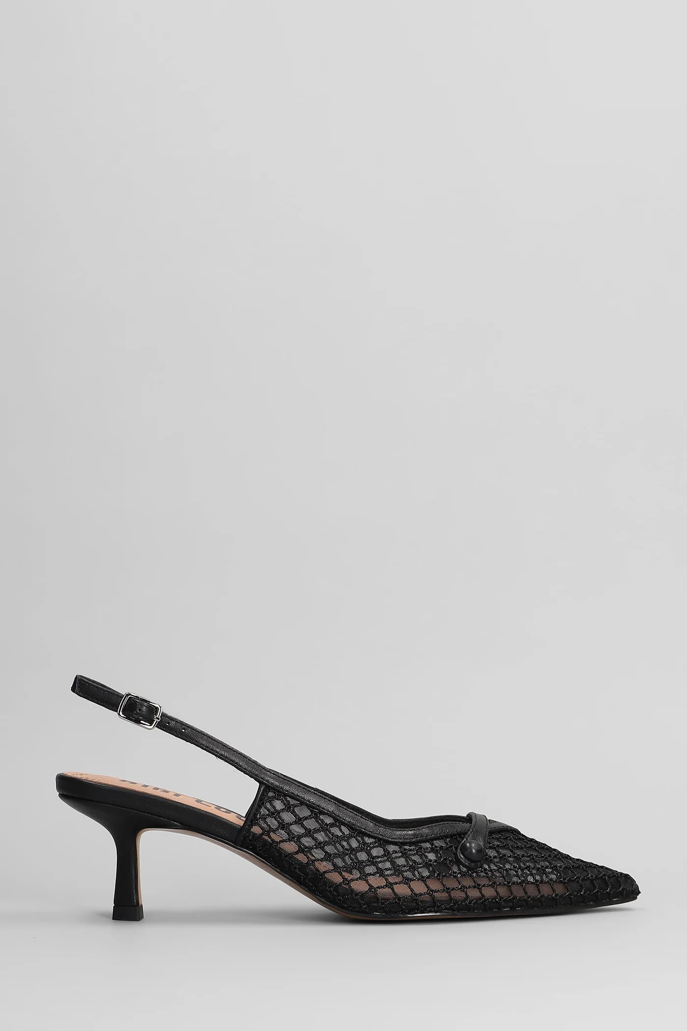 Xaia 55 Pumps in black leather and fabric - Image 31