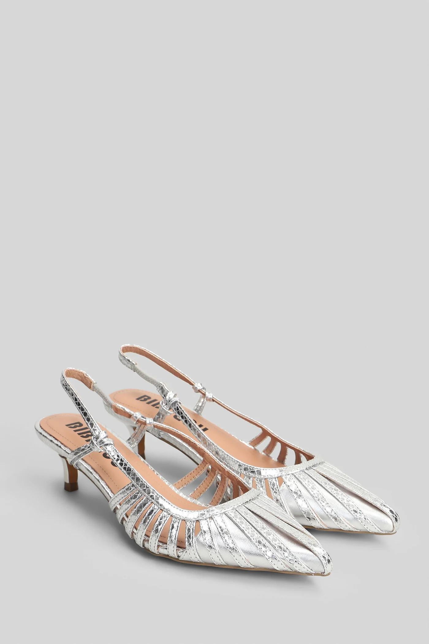 Zin Pump 45 Pumps in silver leather - Image 2