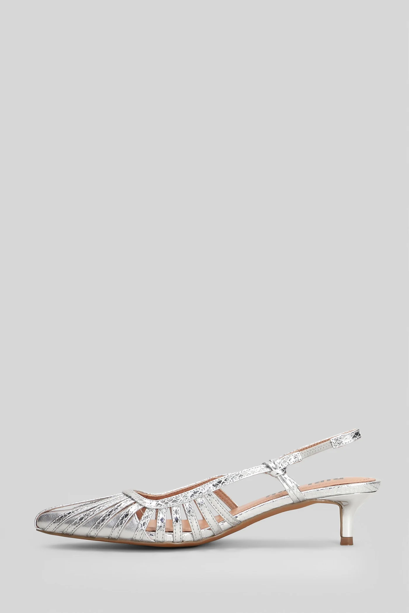 Zin Pump 45 Pumps in silver leather - Image 3