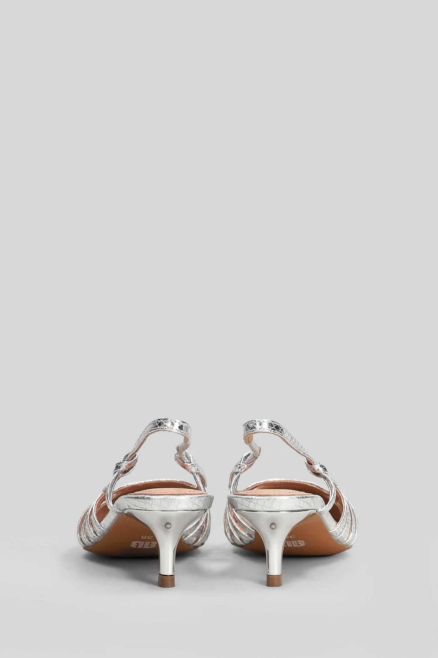 Zin Pump 45 Pumps in silver leather - Image 4