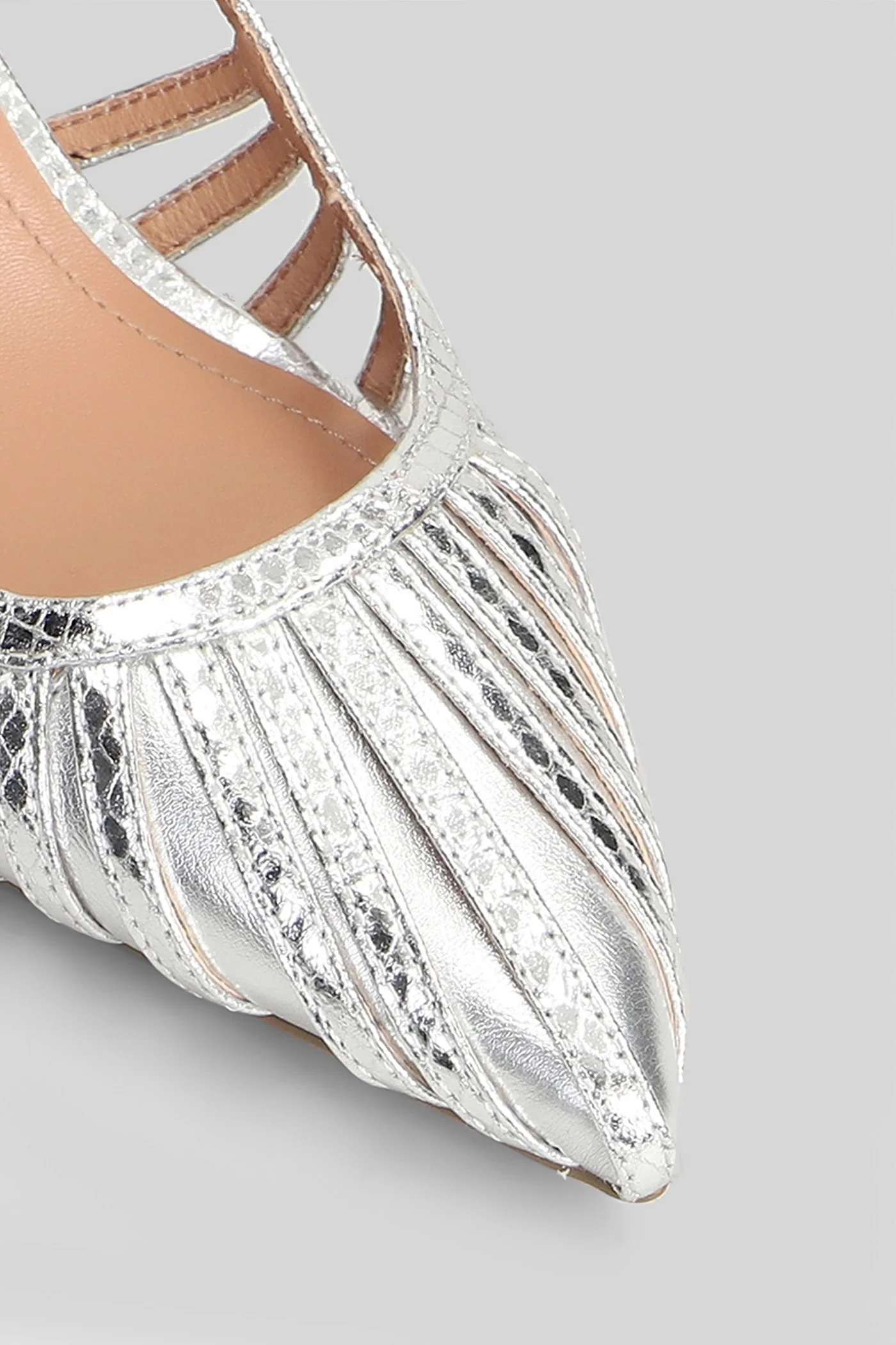 Zin Pump 45 Pumps in silver leather - Image 5