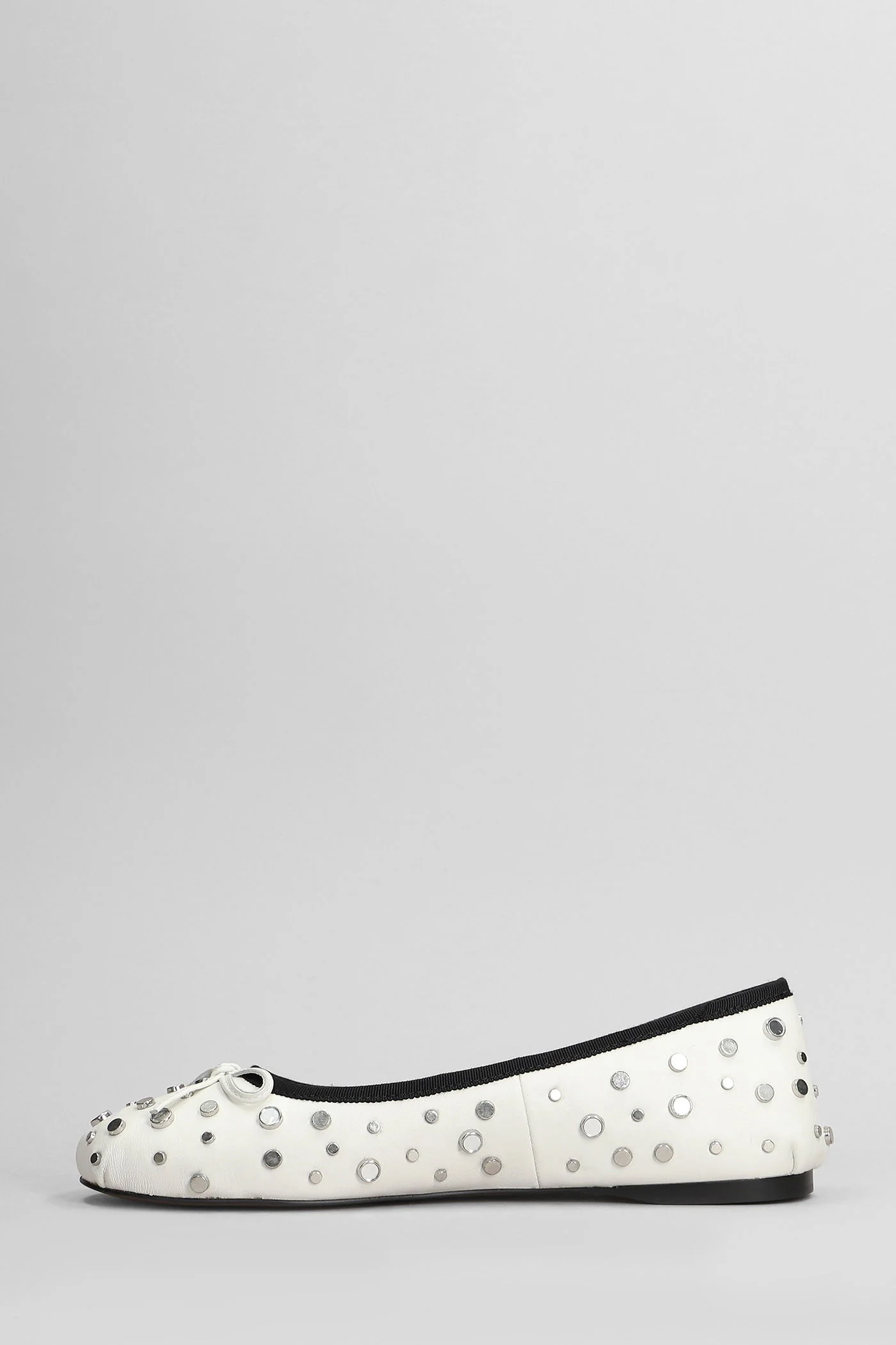 Zuri Flat Ballet flats in white leather - Image 3