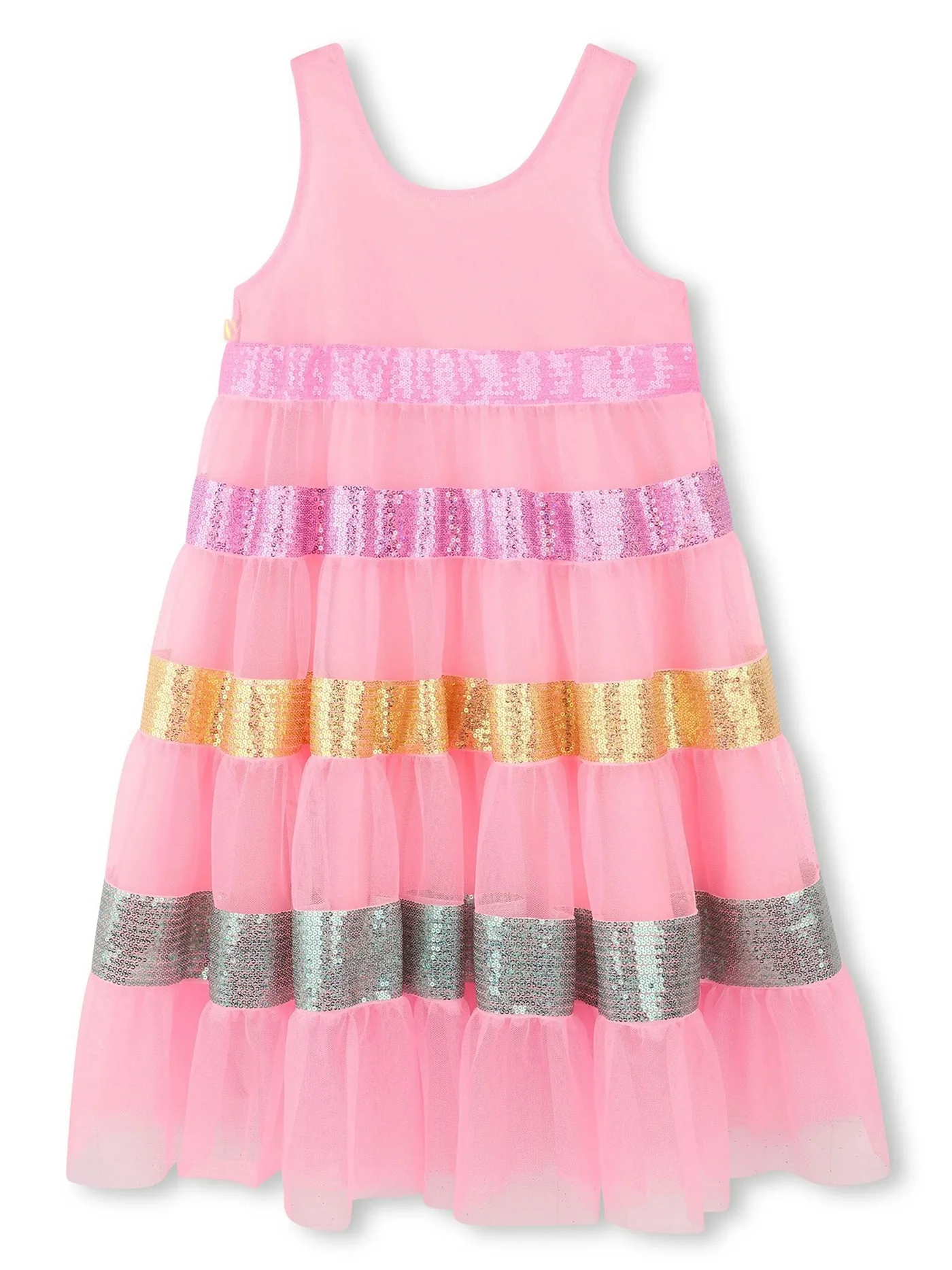 Dress woman  in rose-pink polyester - Image 2