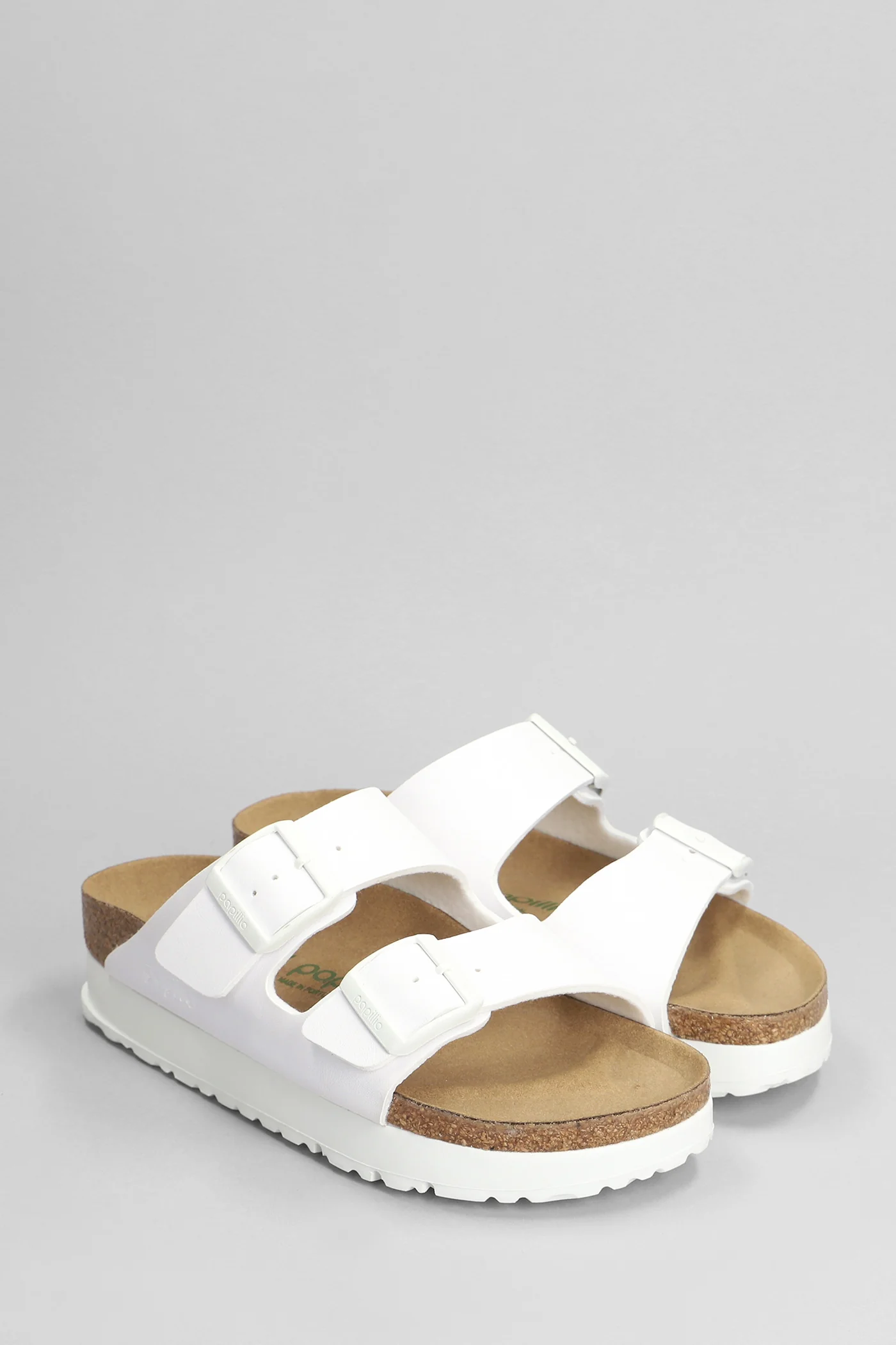 Arizona Platform Flats in white leather - Image 2