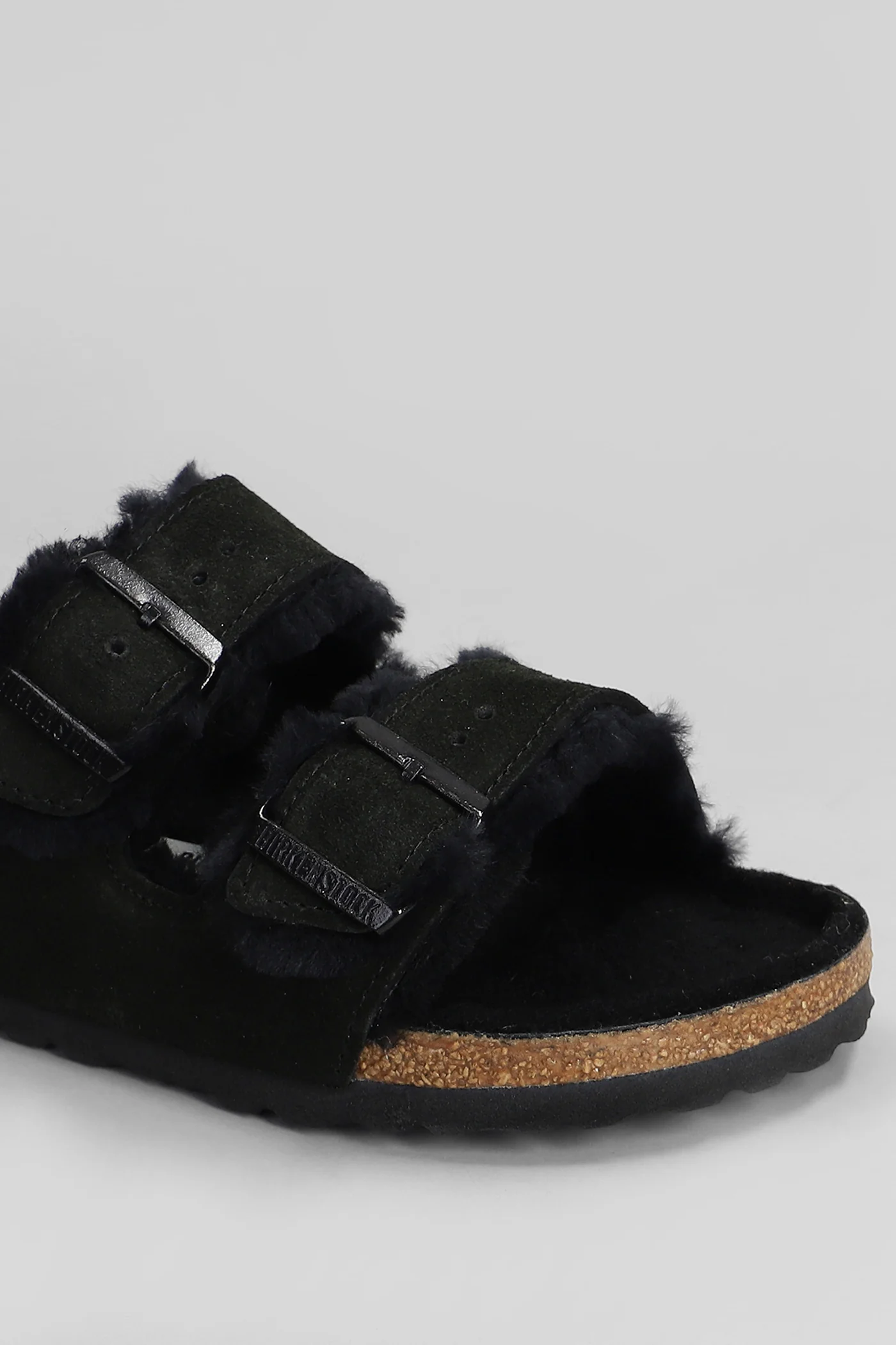 Arizona Shearling Flats in black suede - Image 5