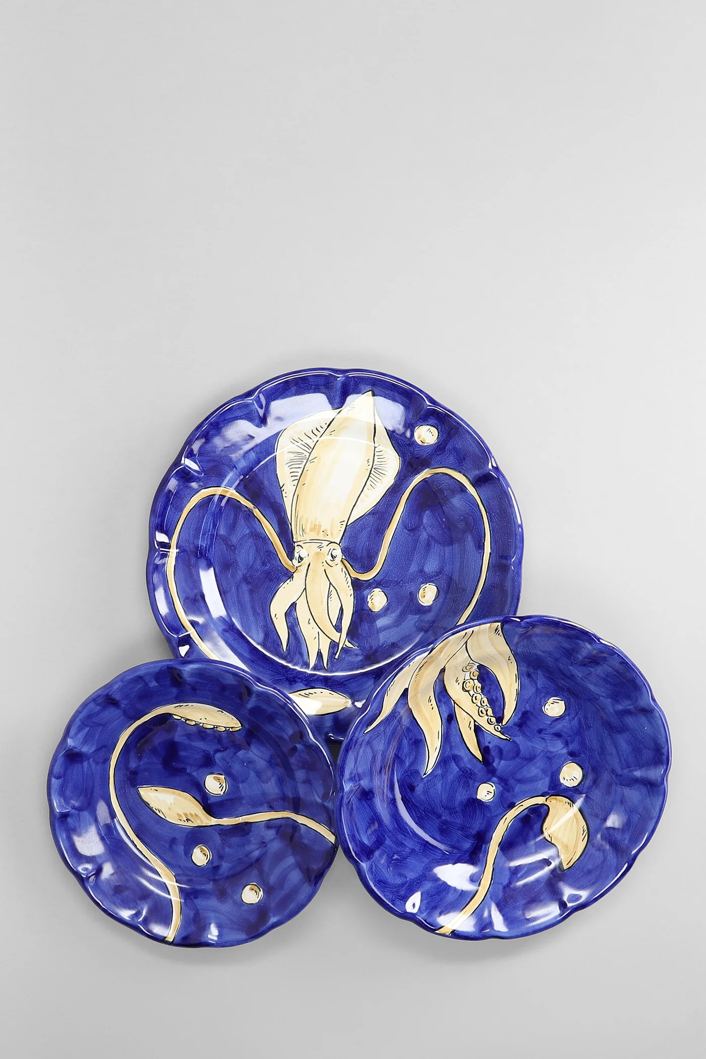 Sea Collection Set 3 Calamaro  in blue ceramic - Image 4