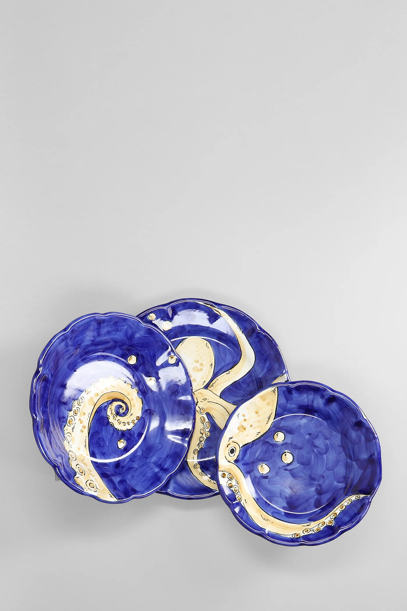 Sea Collection Set 3 Polpo in blue ceramic - Image 4