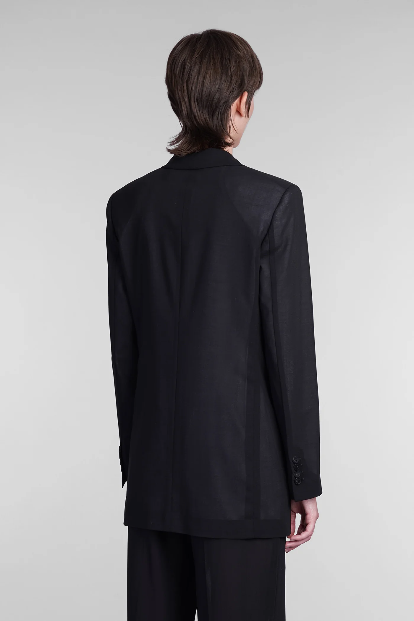 Blazer in black wool - Image 3