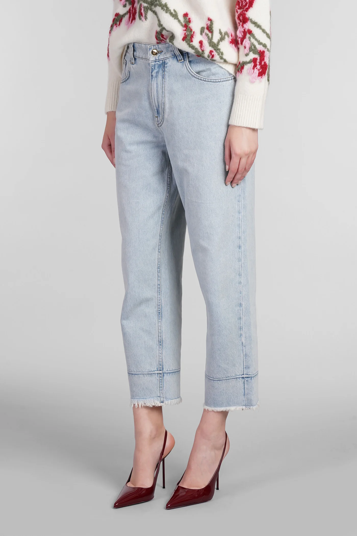 Jeans in cyan cotton - Image 4