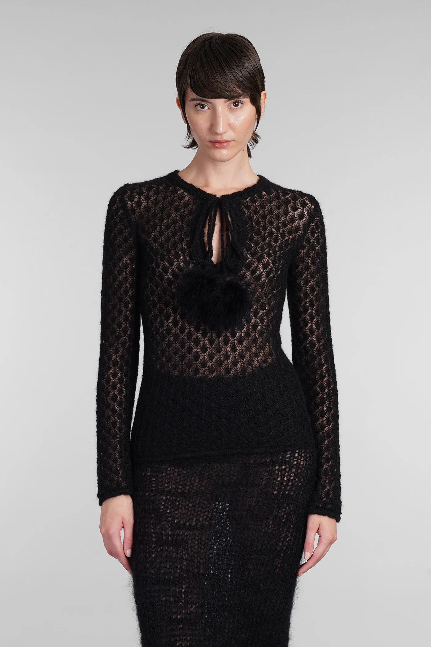 Knitwear in black polyamide