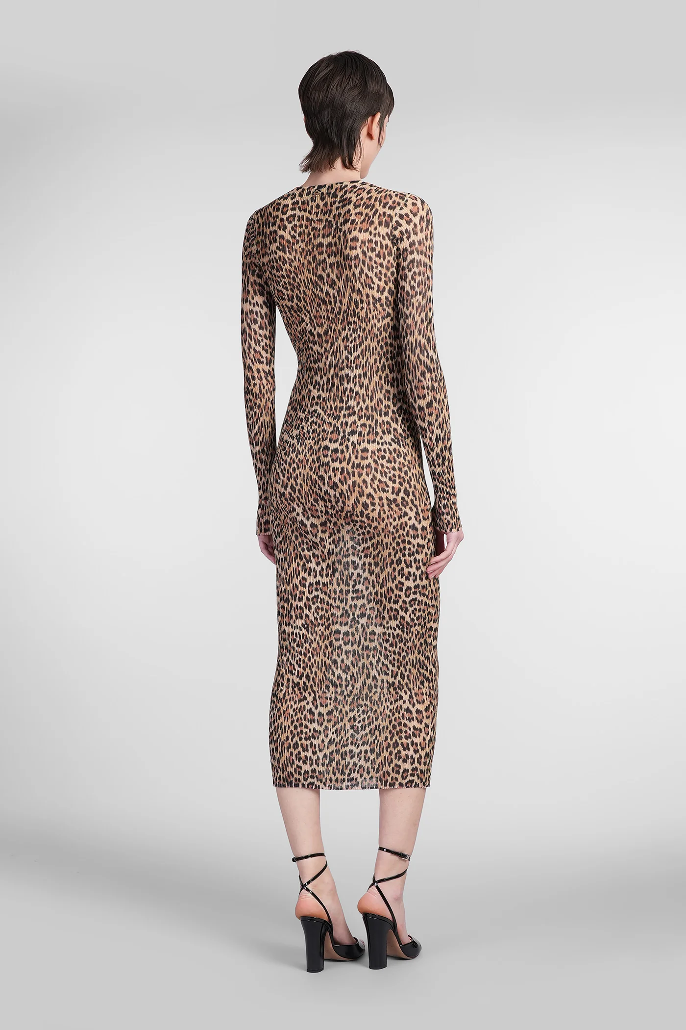 Long dress in Animalier cotton - Image 3