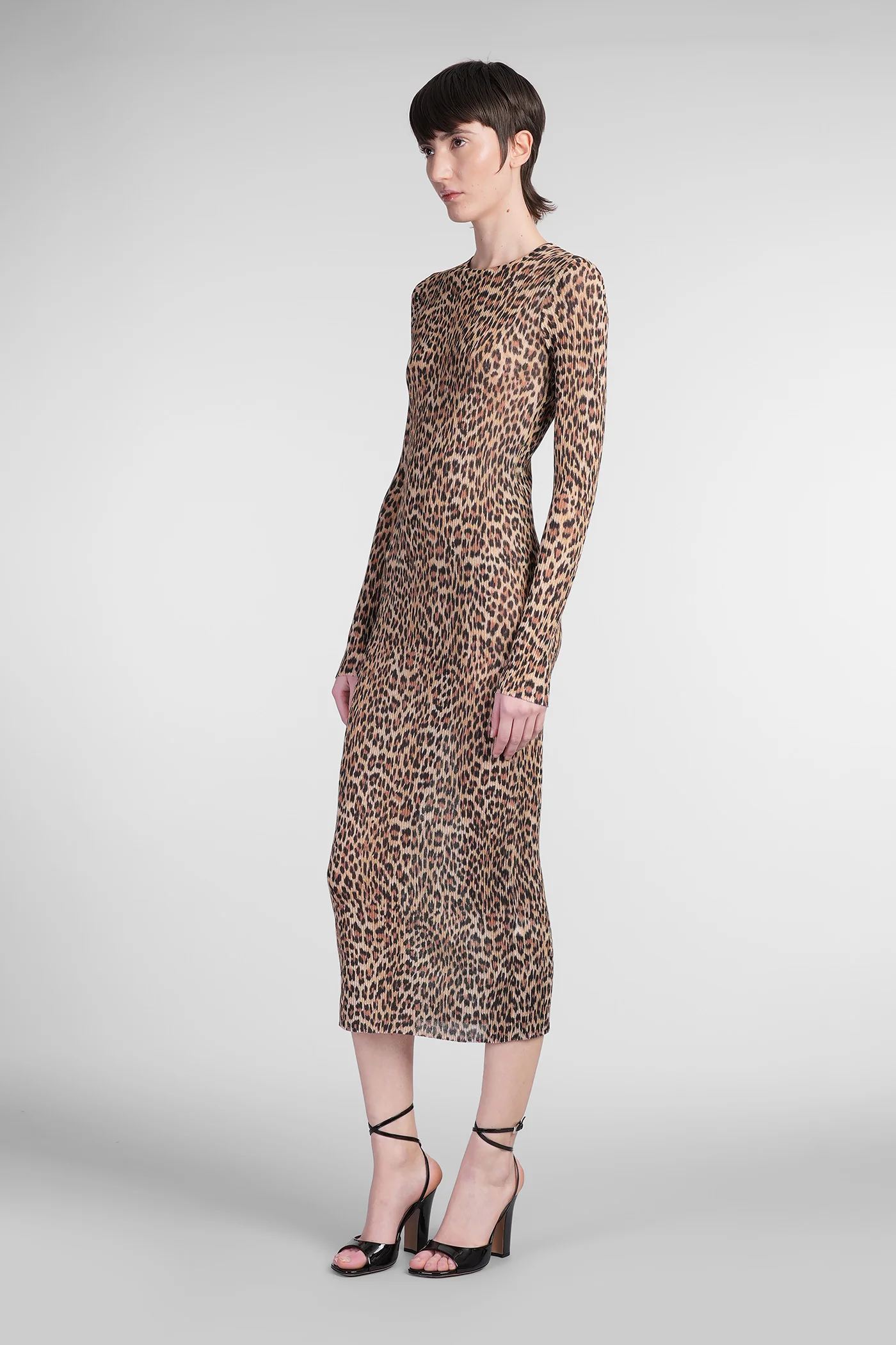 Long dress in Animalier cotton - Image 4
