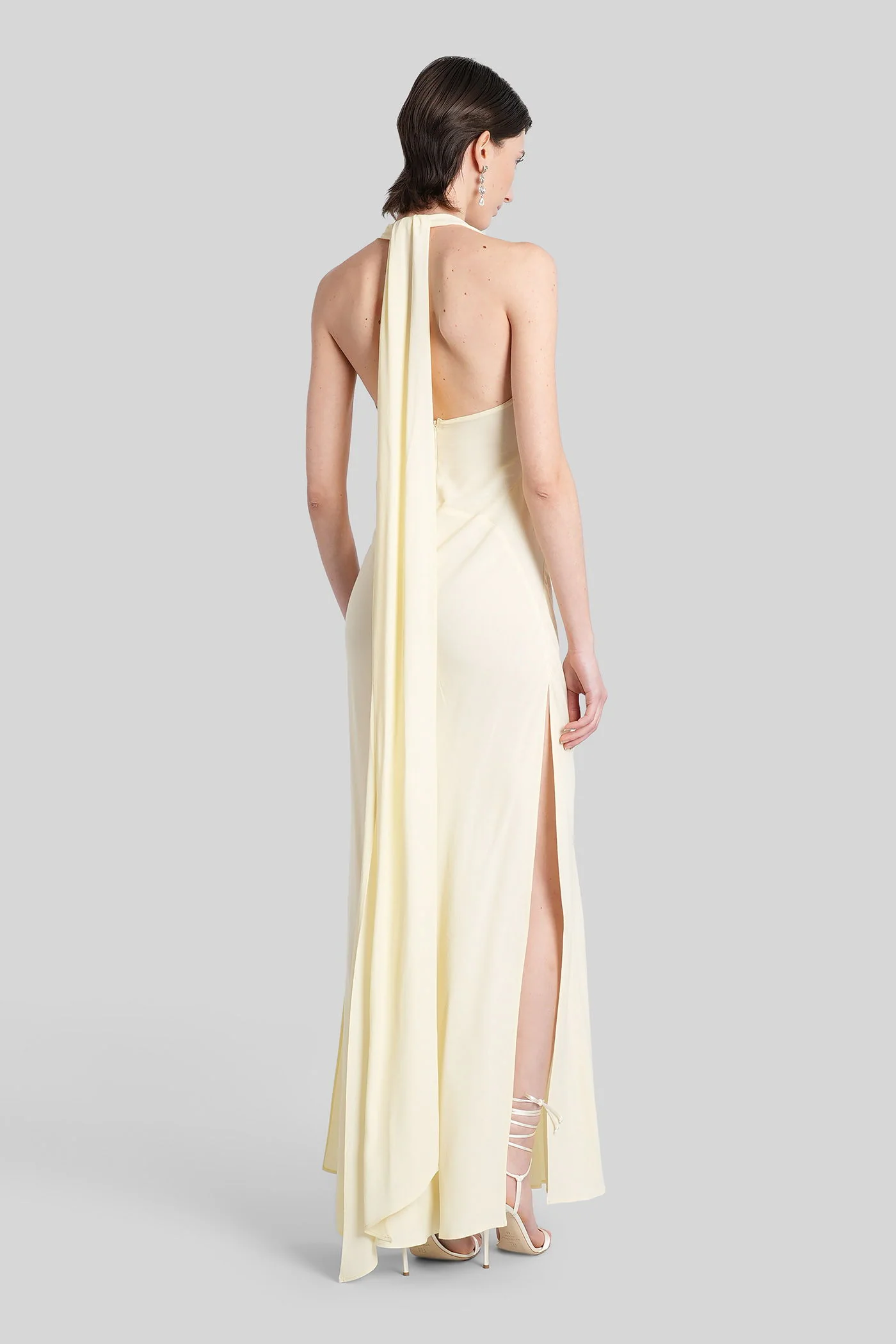 Long dress in yellow viscose - Image 3