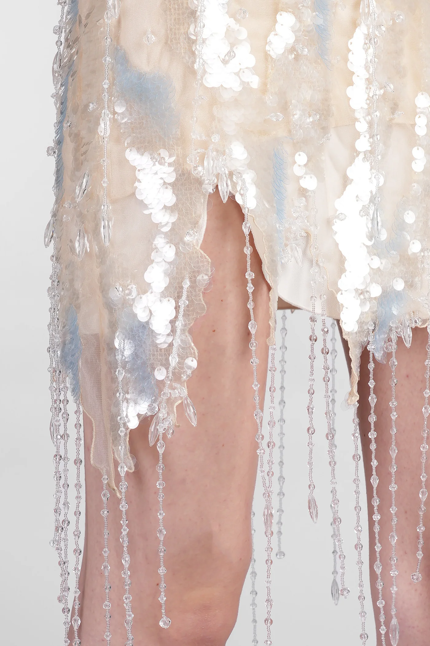 Mini dress in beige polyamide - Image 5