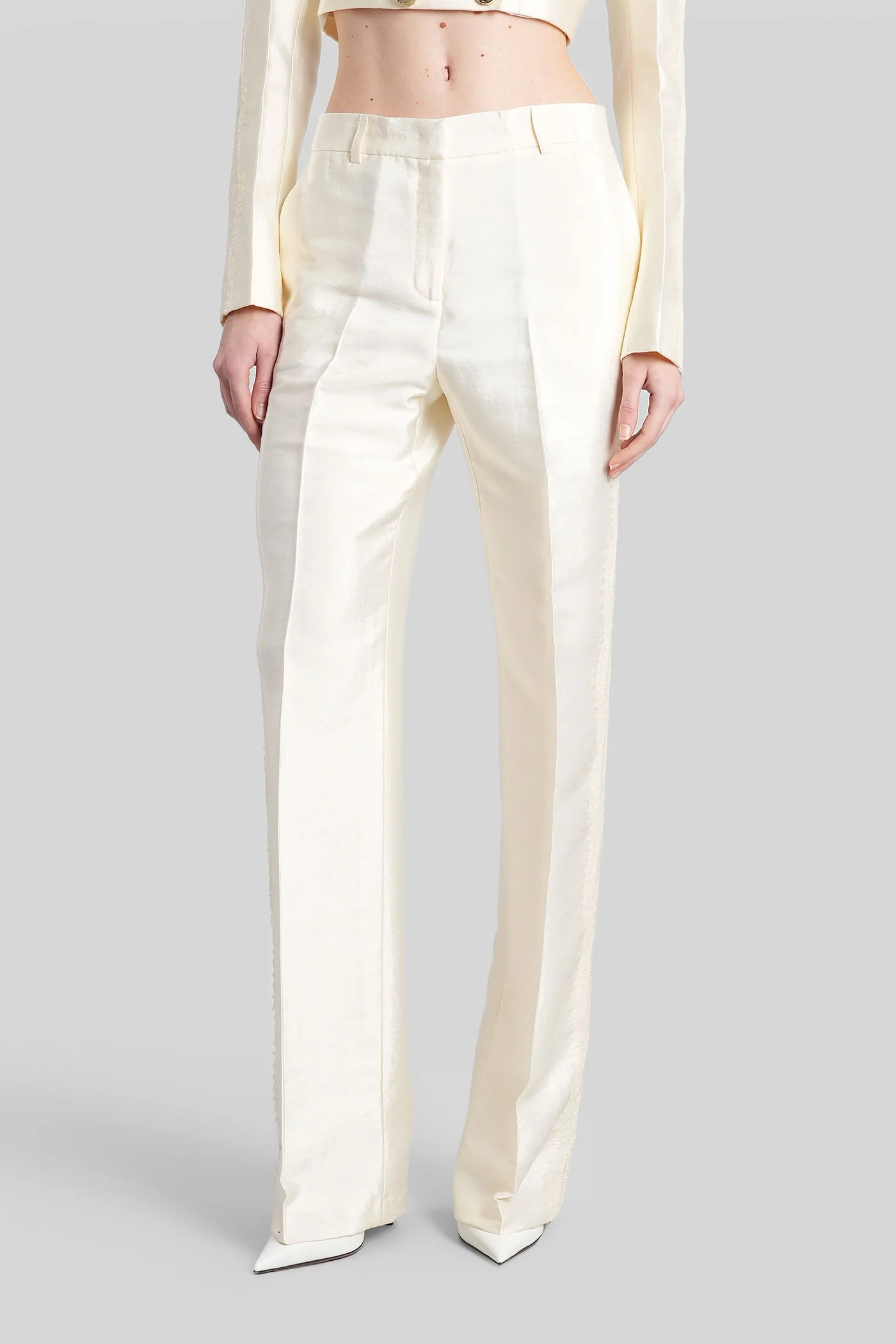 Pants in beige viscose