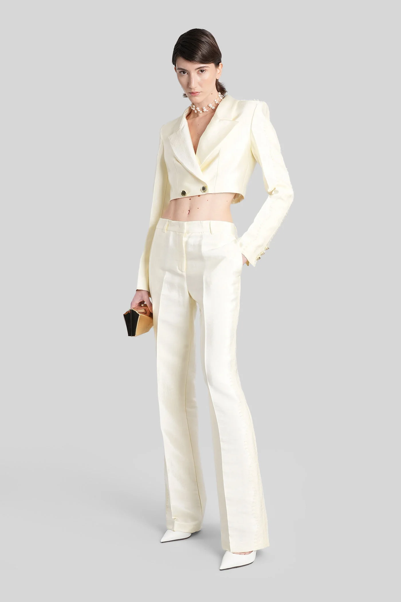 Pants in beige viscose - Image 2