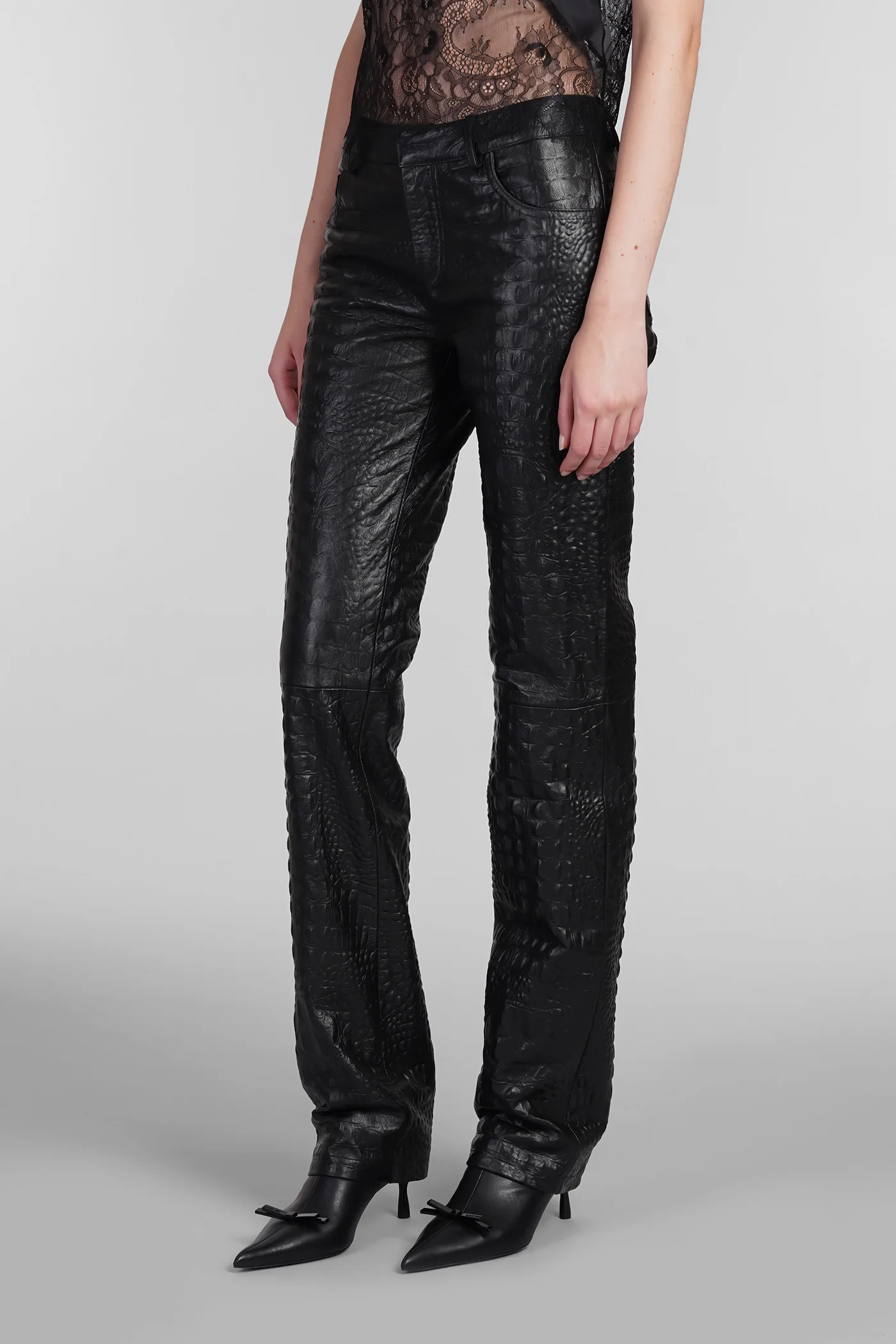 Pants in black leather - Image 4