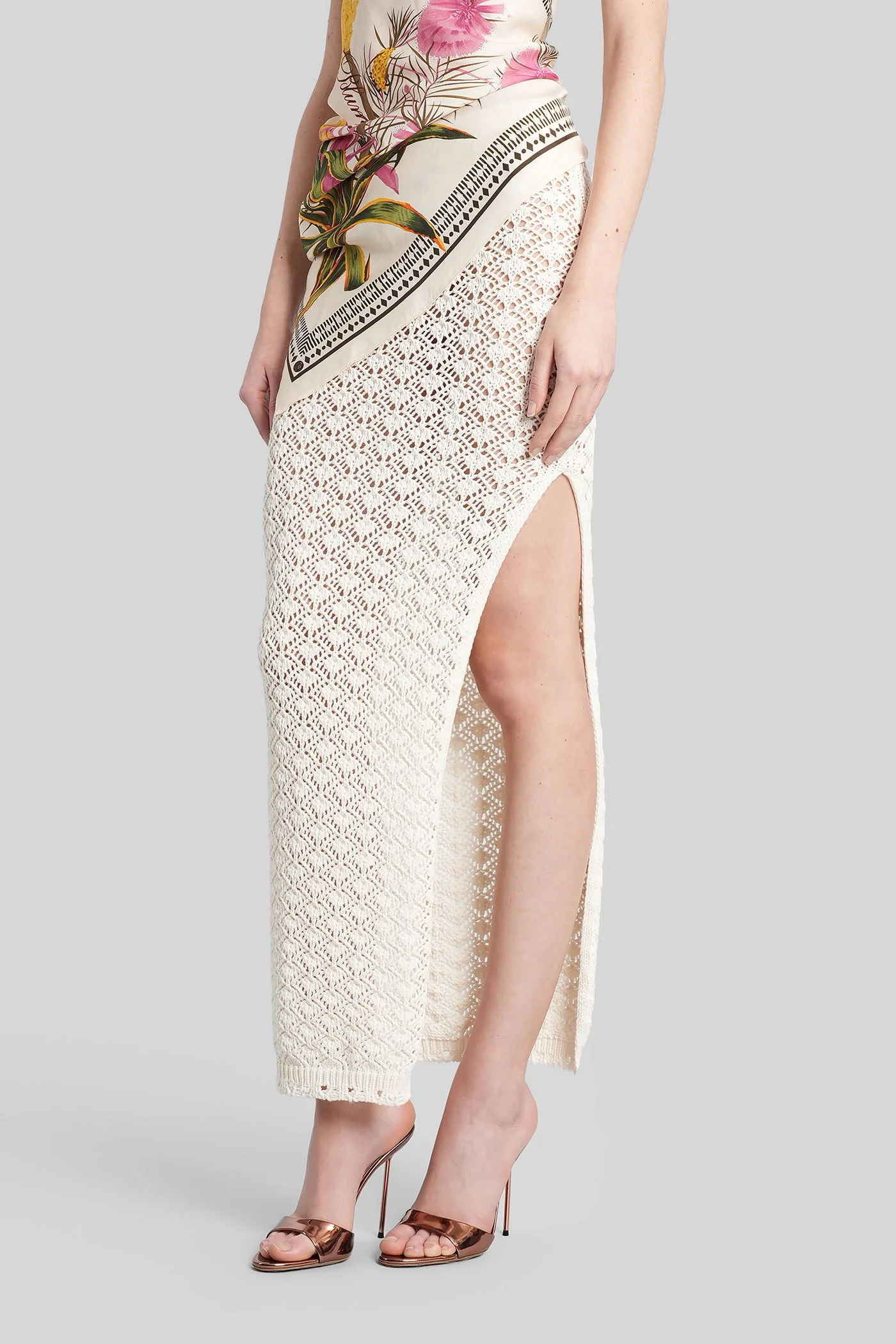 Skirt in white cotton - Image 4