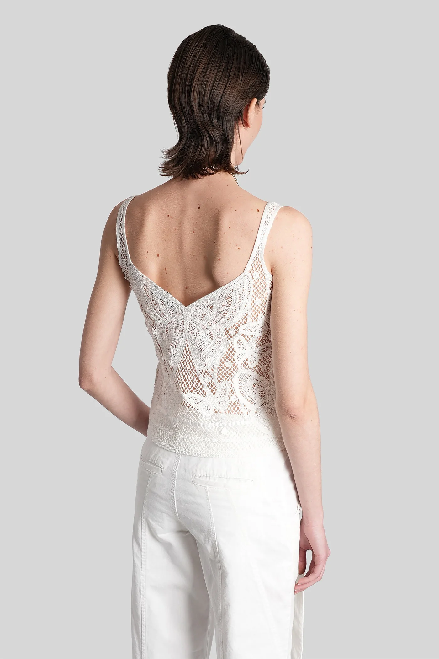 Topwear in white cotton - Image 3