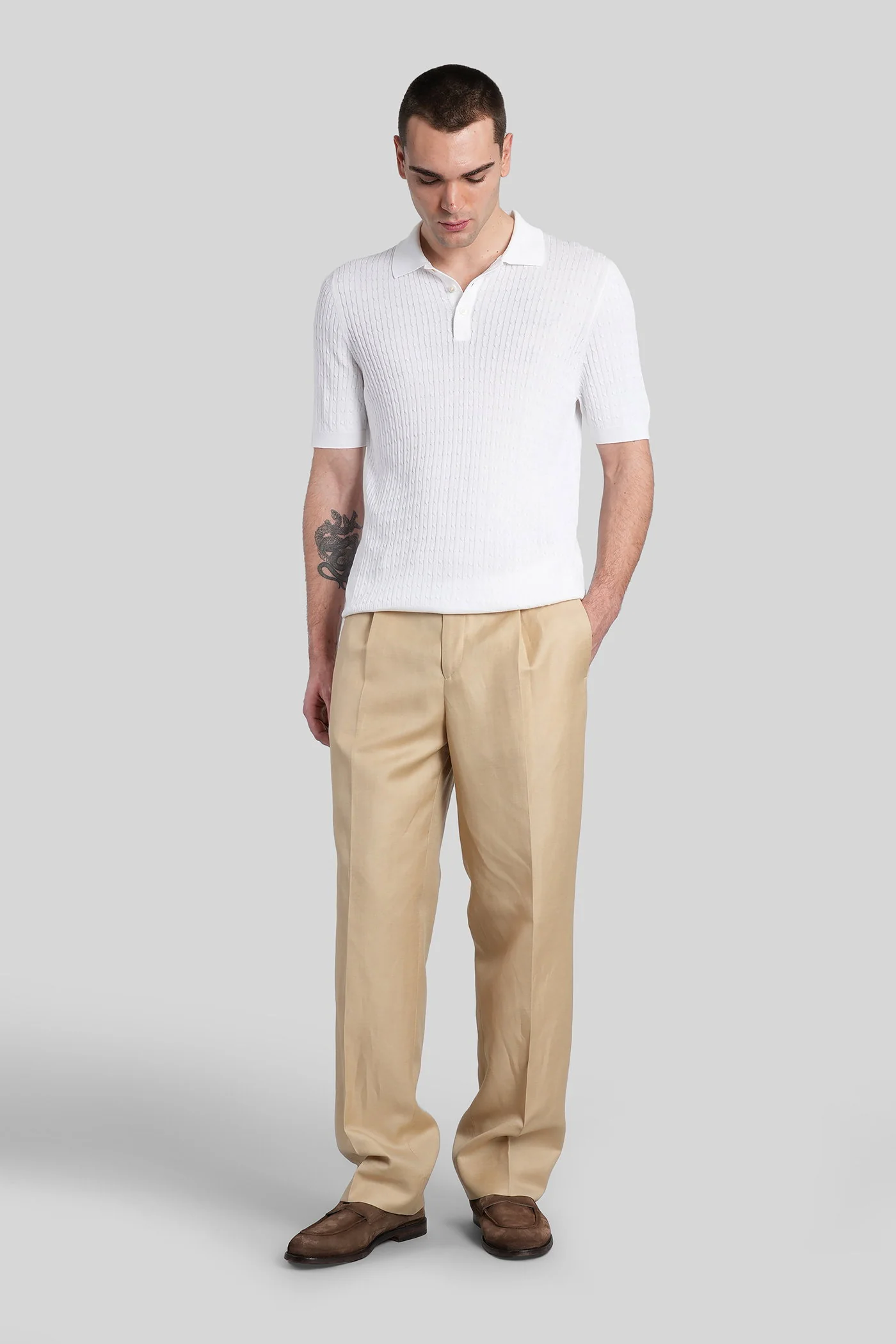 Marguttas Pants in beige wool - Image 2