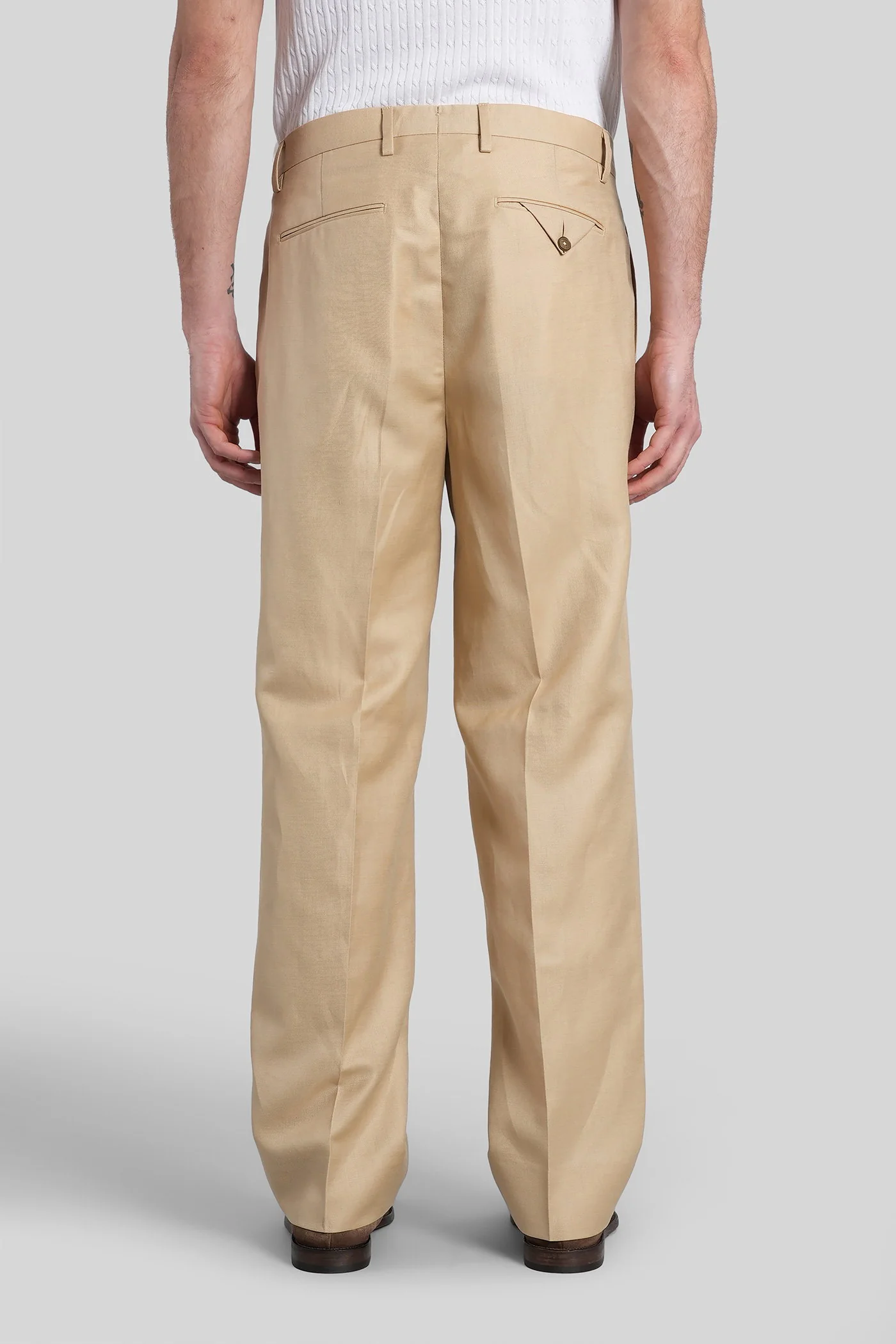 Marguttas Pants in beige wool - Image 3