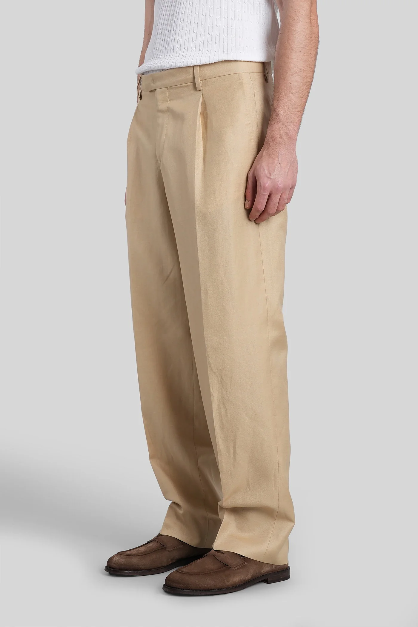 Marguttas Pants in beige wool - Image 4