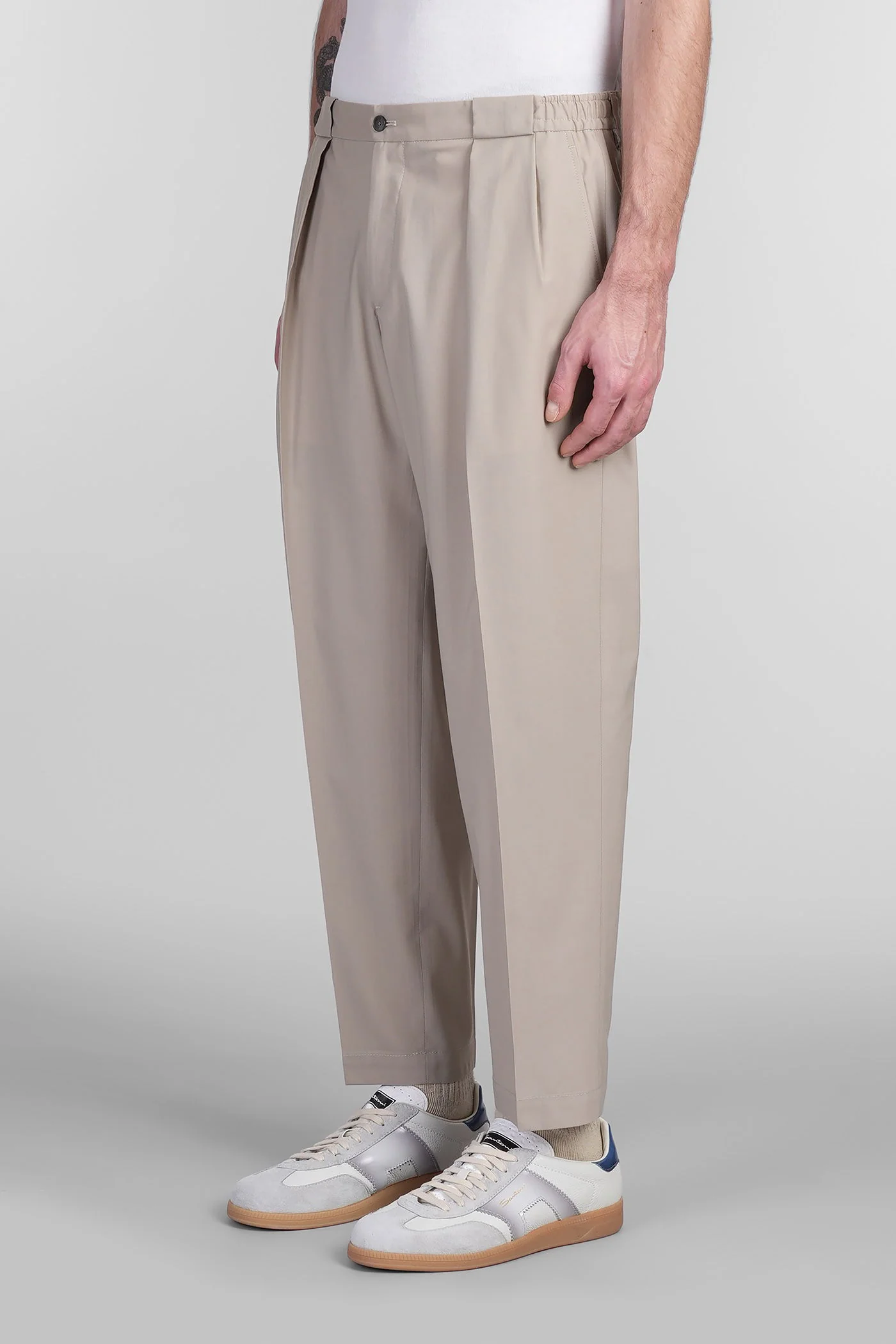 Portobellos Pants in taupe wool - Image 4
