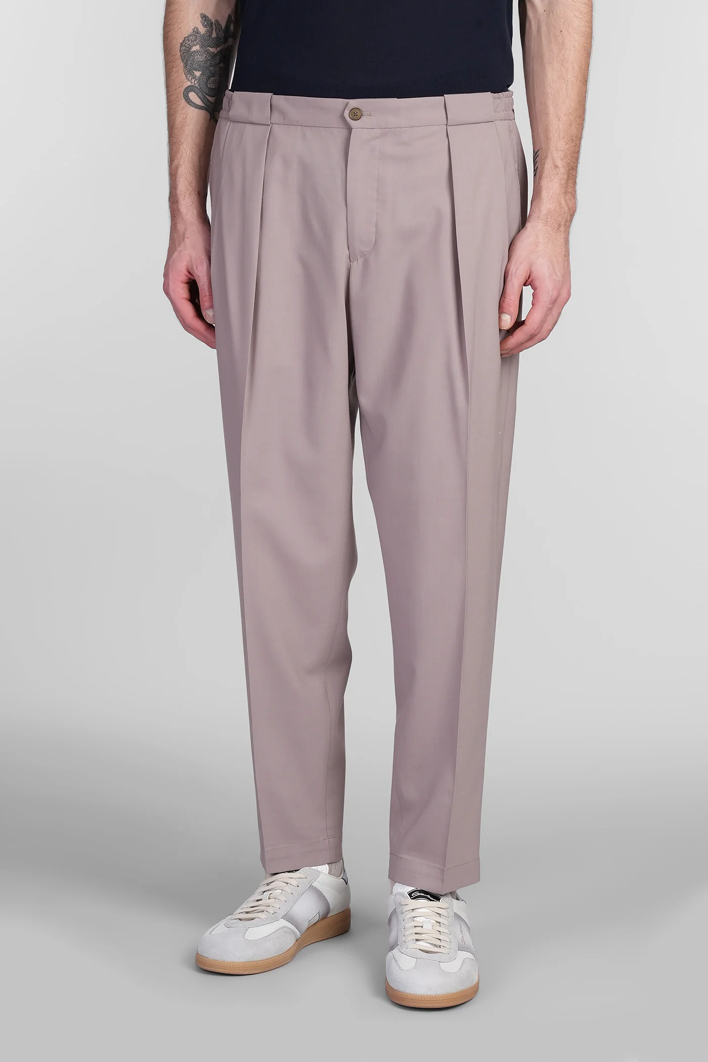 Portobellos Pants in taupe wool