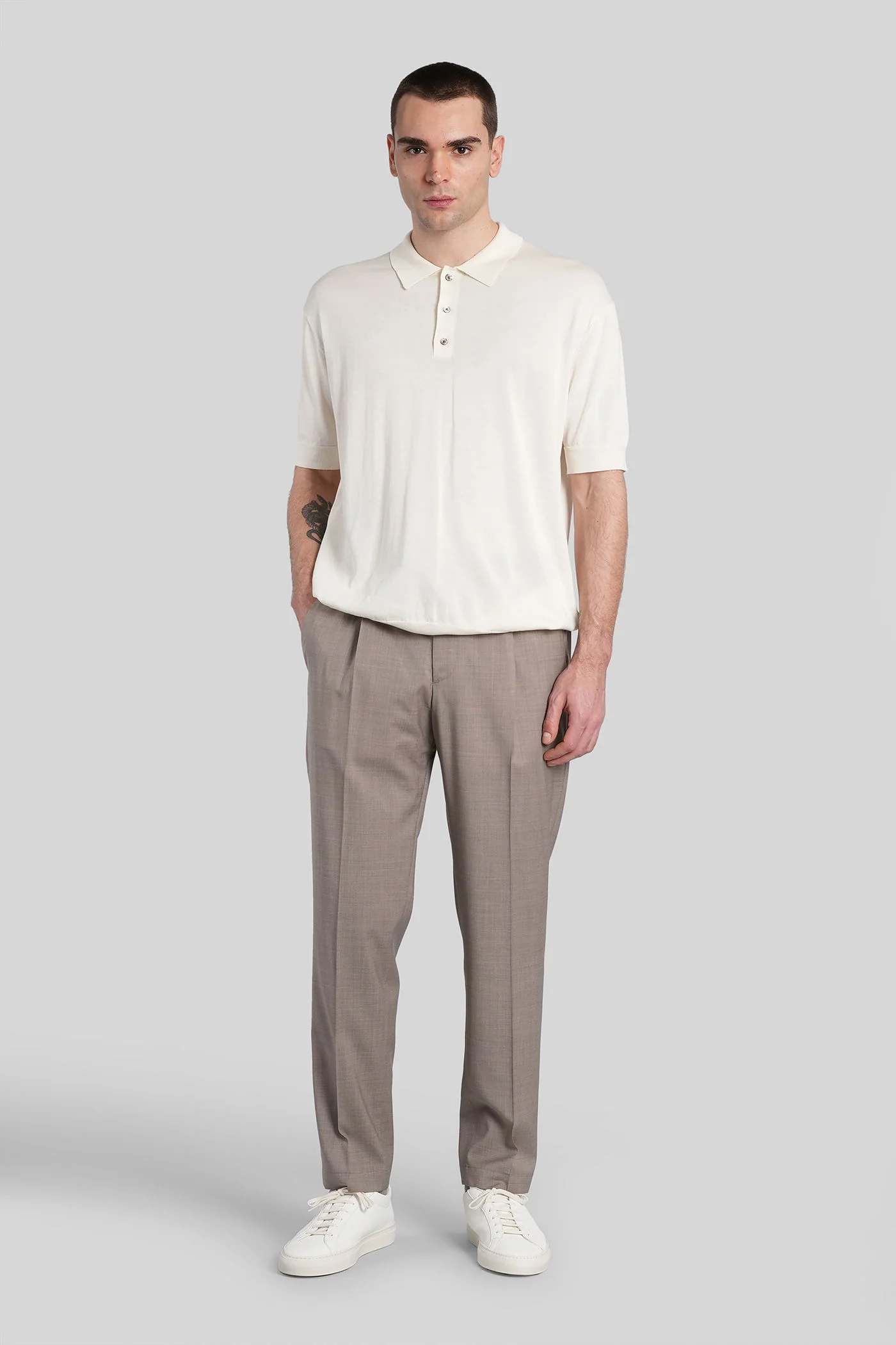 Wimblendons Pants in taupe wool - Image 2