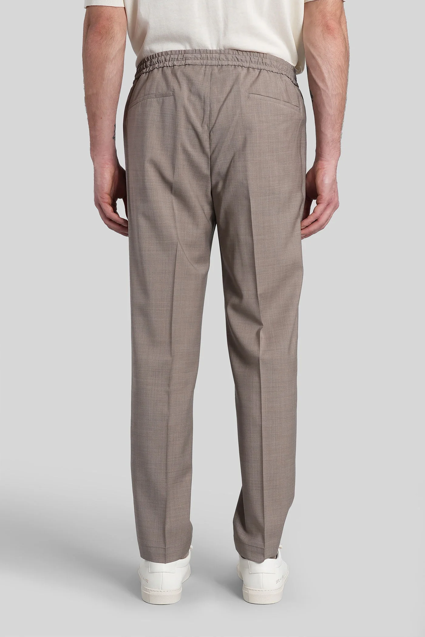 Wimblendons Pants in taupe wool - Image 3
