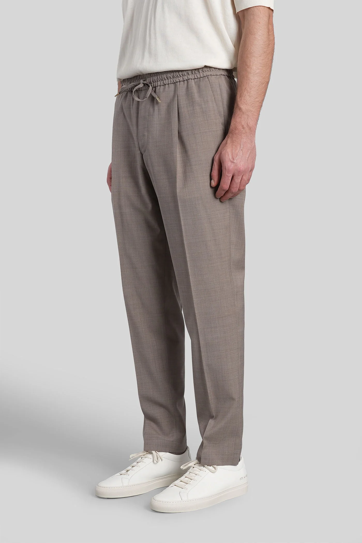Wimblendons Pants in taupe wool - Image 4