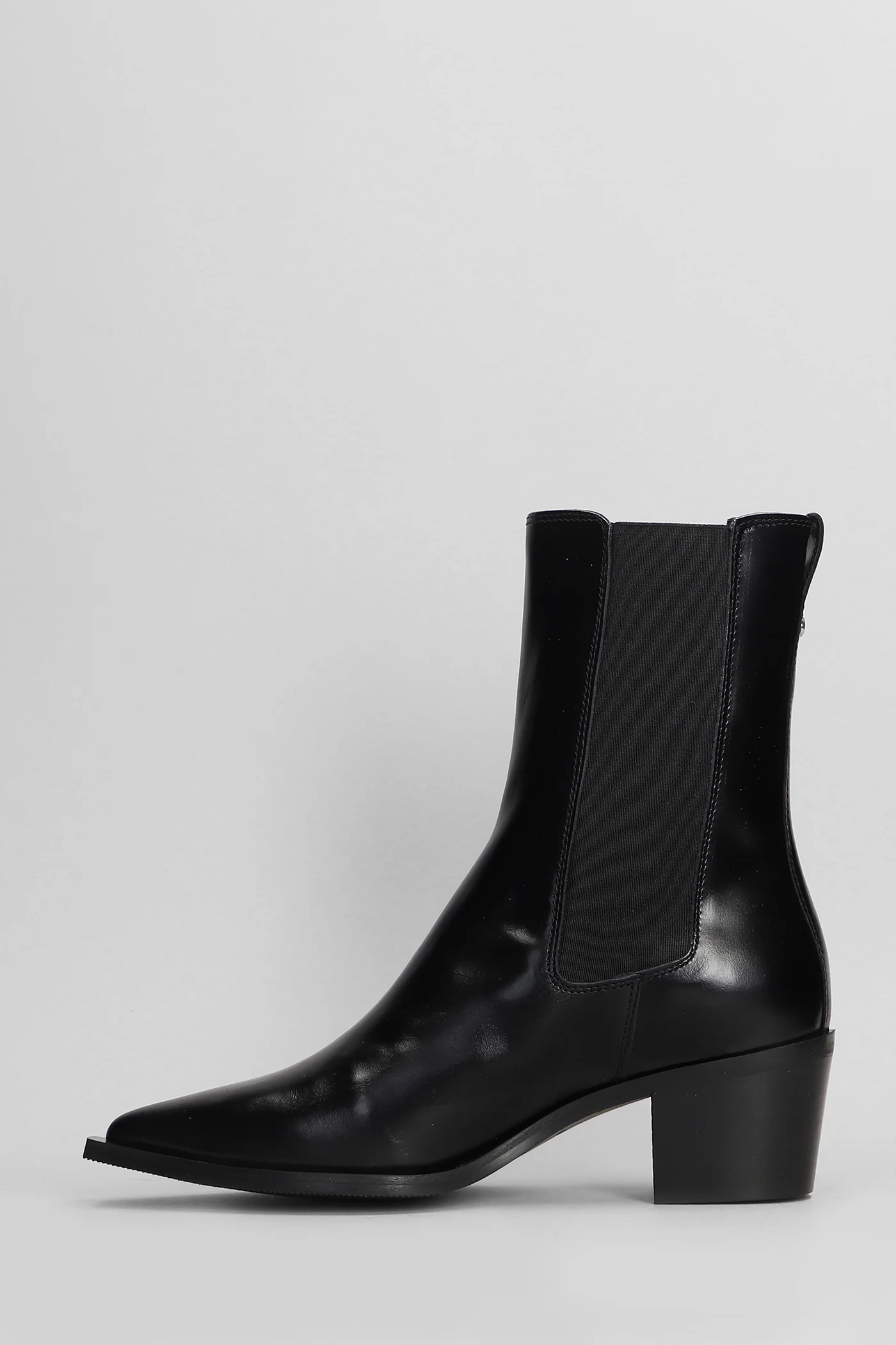 High heels Ankle boots in black leather - Image 3