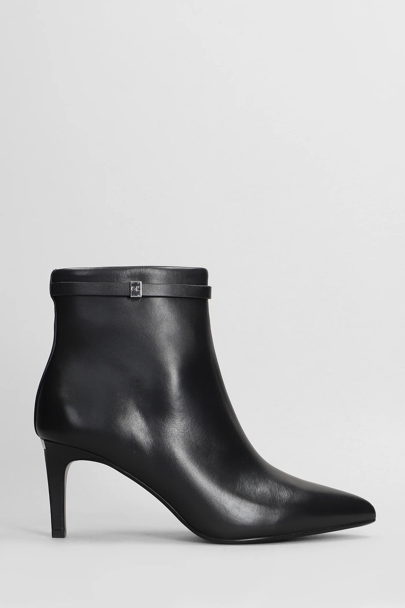 High heels Ankle boots in black leather